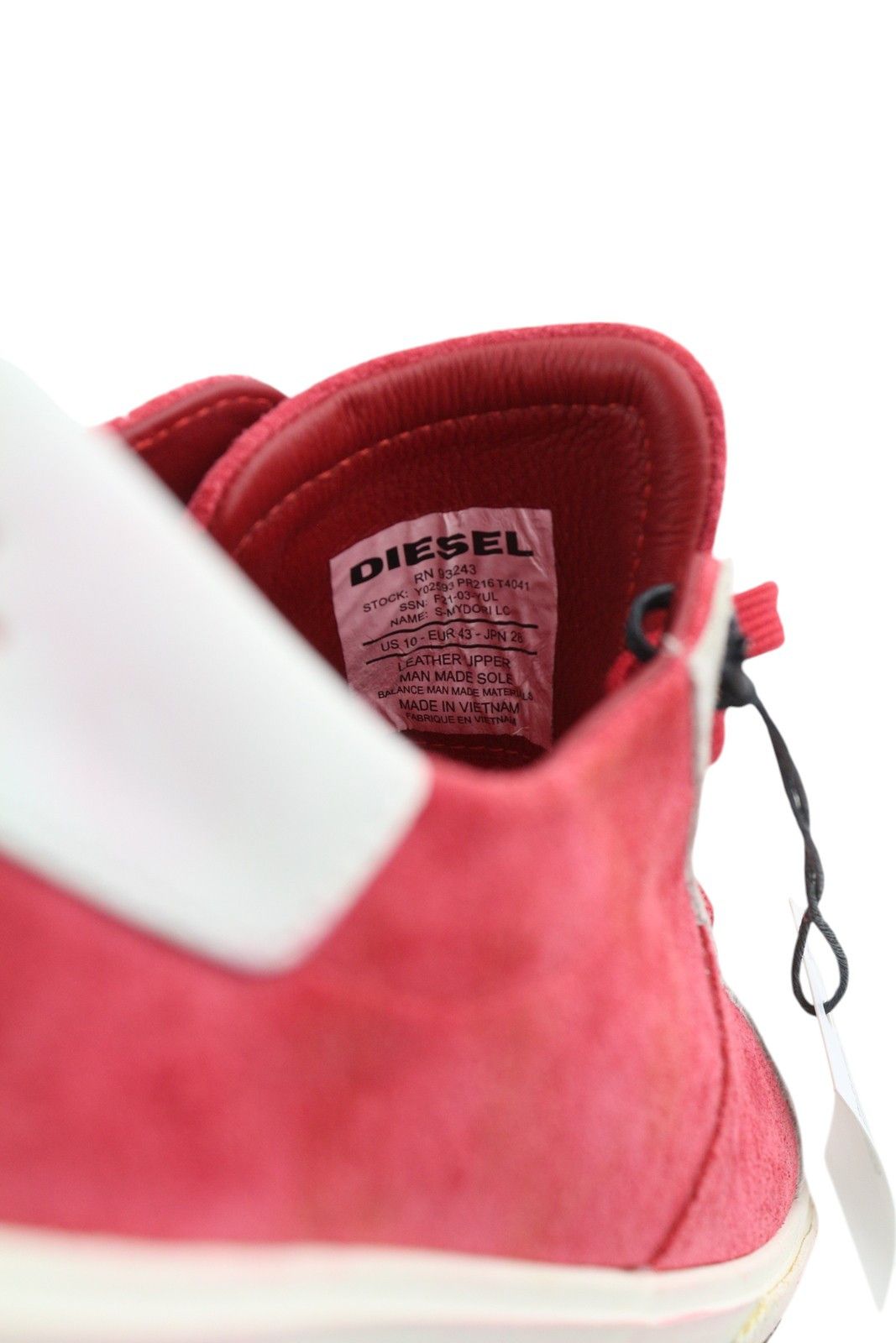 Diesel S-MYDORI LC EU43 Red Suede Leather 41536 Size US 10 / EU 43 - 9 Thumbnail