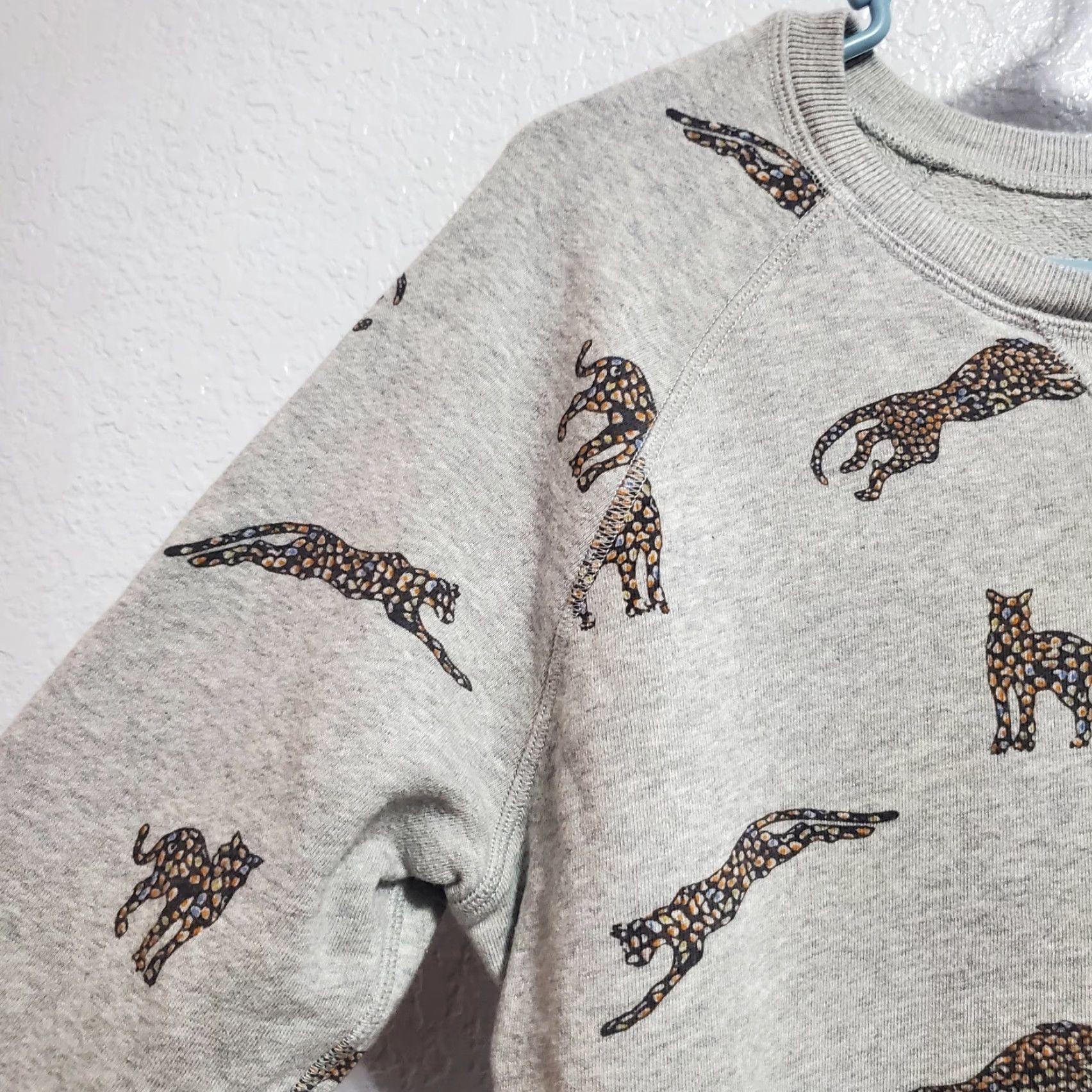 Rails Rails Sweatshirt Women M Gray Jaguar Print Crew Neck Casual Pullover Animal Print Size M / US 6-8 / IT 42-44 - 5 Thumbnail