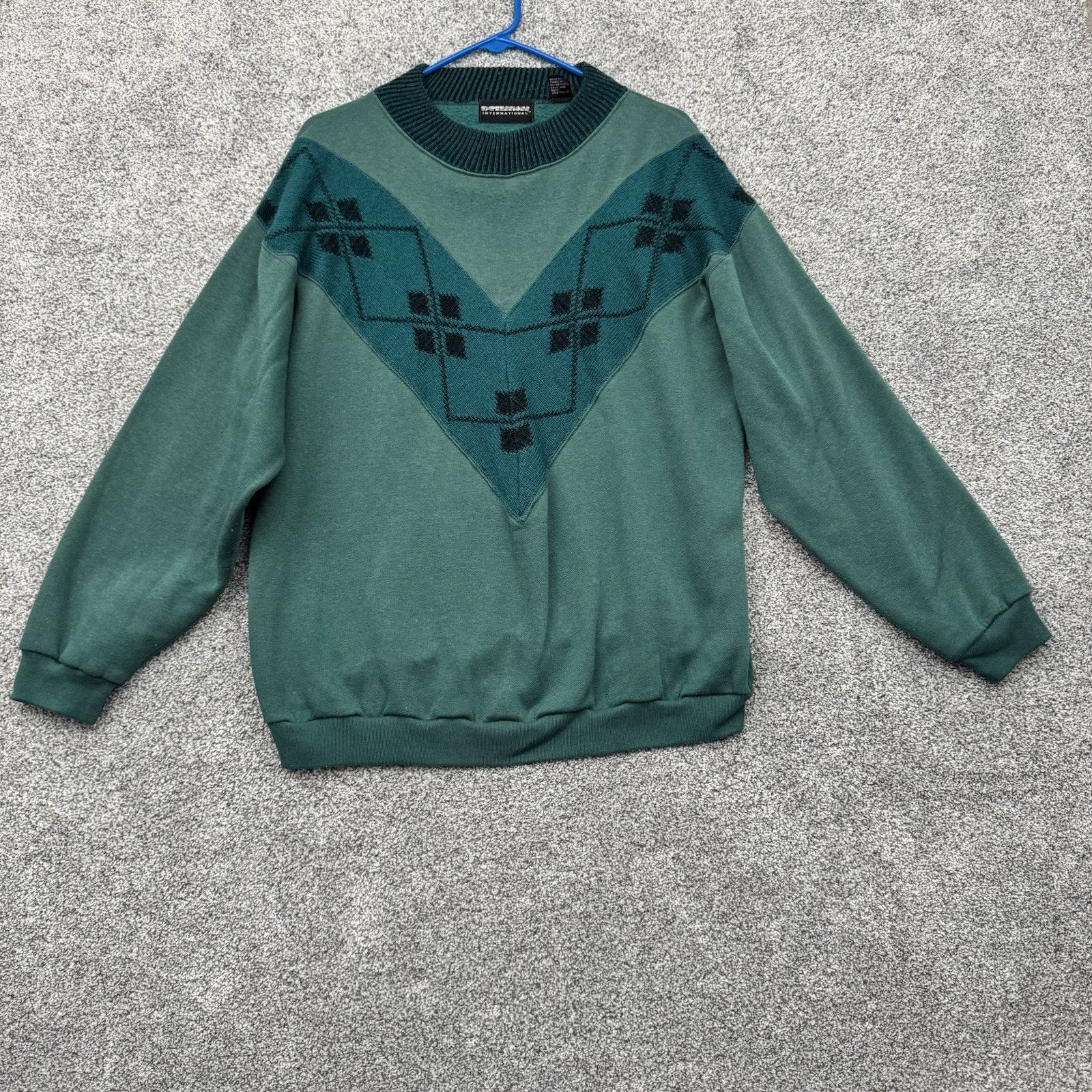 Other 90s Vintage Sweatshirt Women Large Grandpacore Argyle Ribbed Size L / US 10 / IT 46 - 1 Thumbnail