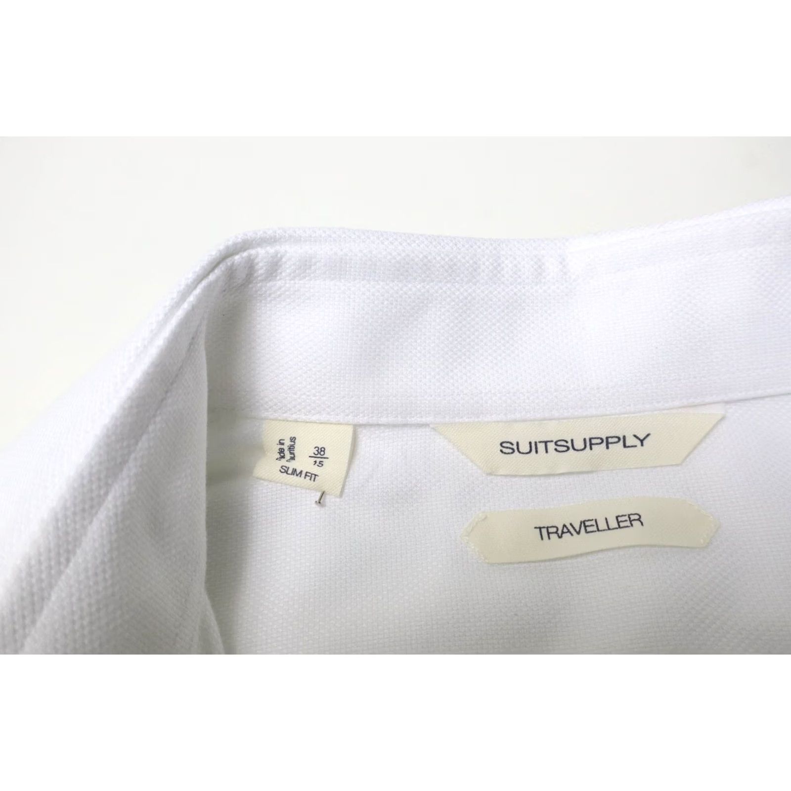 Suitsupply Suitsupply Traveller Slim Fit Formal Shirt Men's 38/15 White Spread Collar Shirt Mens Slim 100% Cotton Long Sleeve Dress Shirt Size 38R - 6 Thumbnail