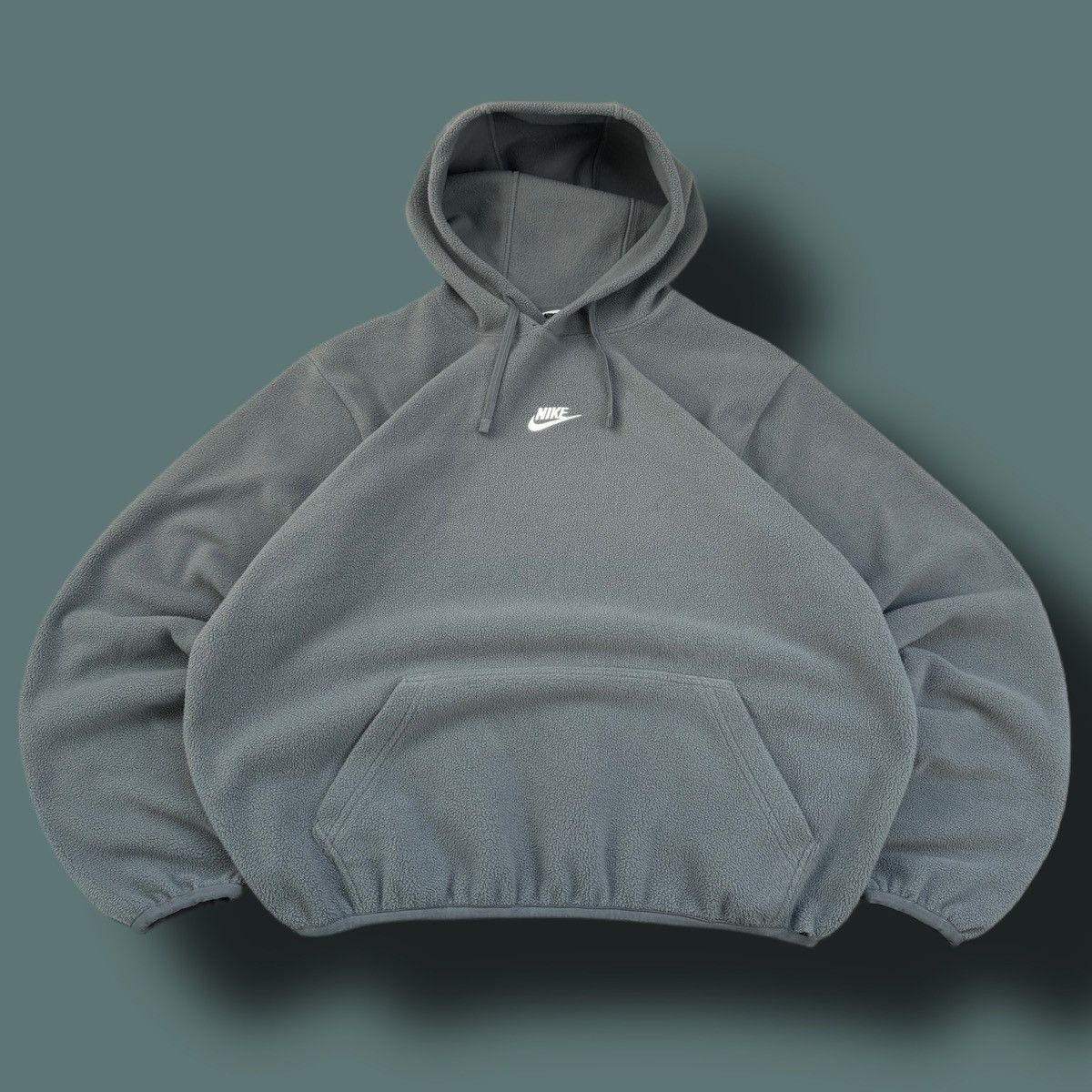 Nike × Vintage NIKE TEDDY FLEECE VINTAGE LOGO OVERSIZE BOXY HOODIE Size US M / EU 48-50 / 2 - 1 Thumbnail