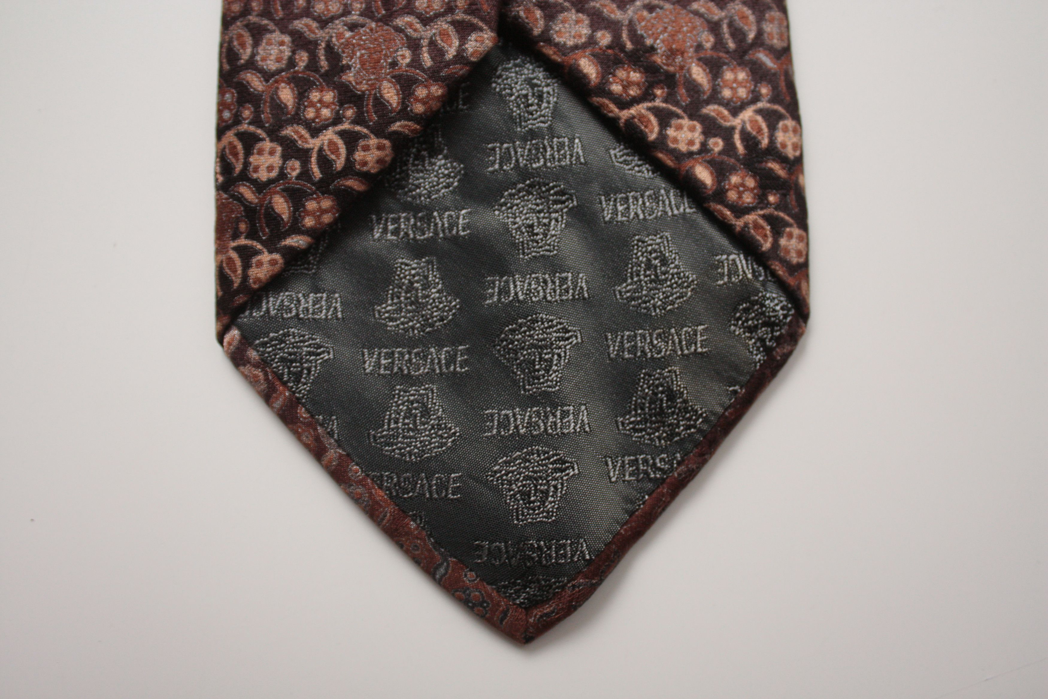 Versace Versace Brown Silk Tie Made In Italy Size ONE SIZE - 3 Thumbnail