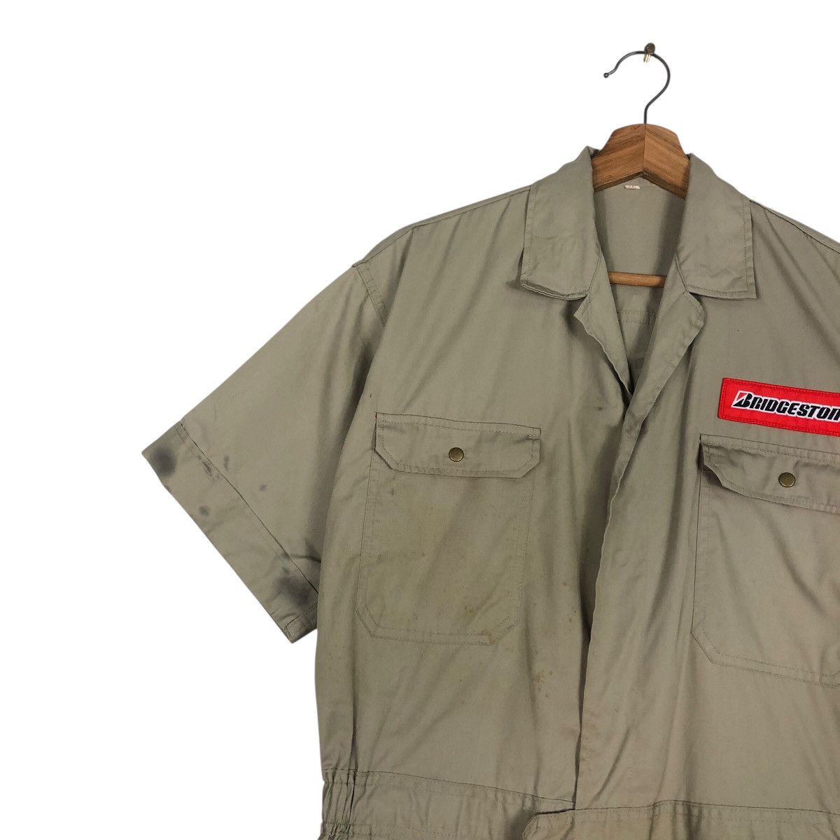 Japanese Brand 📌Vintage Worker Coverall Long Bridgestone Big Logo Size US 34 / EU 50 - 10 Thumbnail