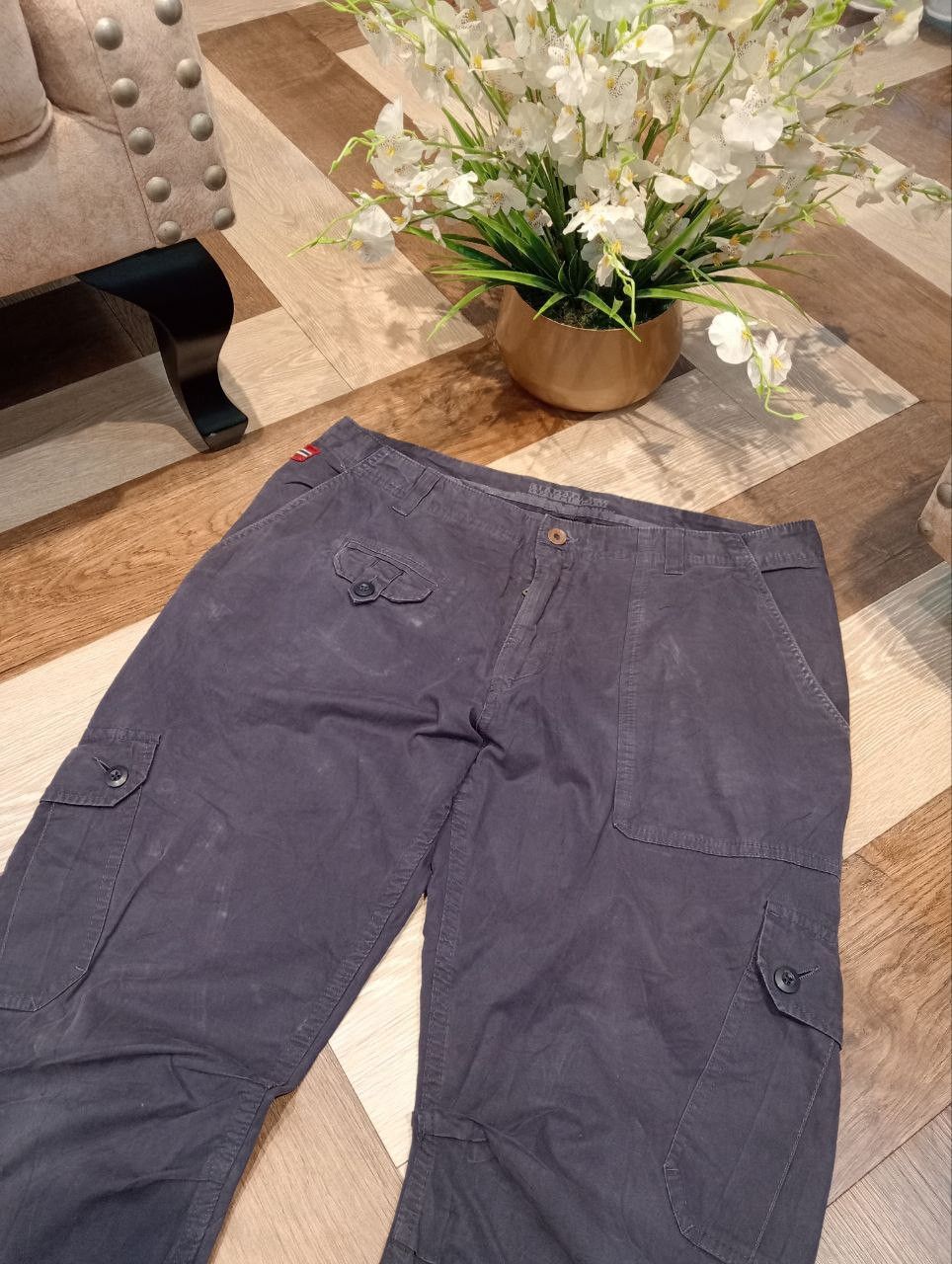 Napapijri NAPAPIJRI FADED BLUE CARGO PANTS Size US 34 / EU 50 - 3 Thumbnail