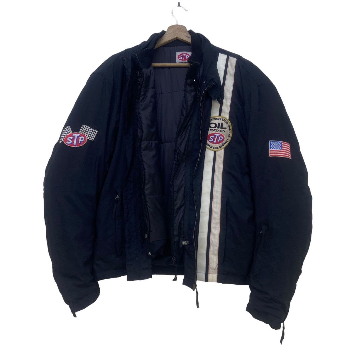 Other STP Oil Treatment US Flag Padded Biker Jacket Size US L / EU 52-54 / 3 - 2 Thumbnail
