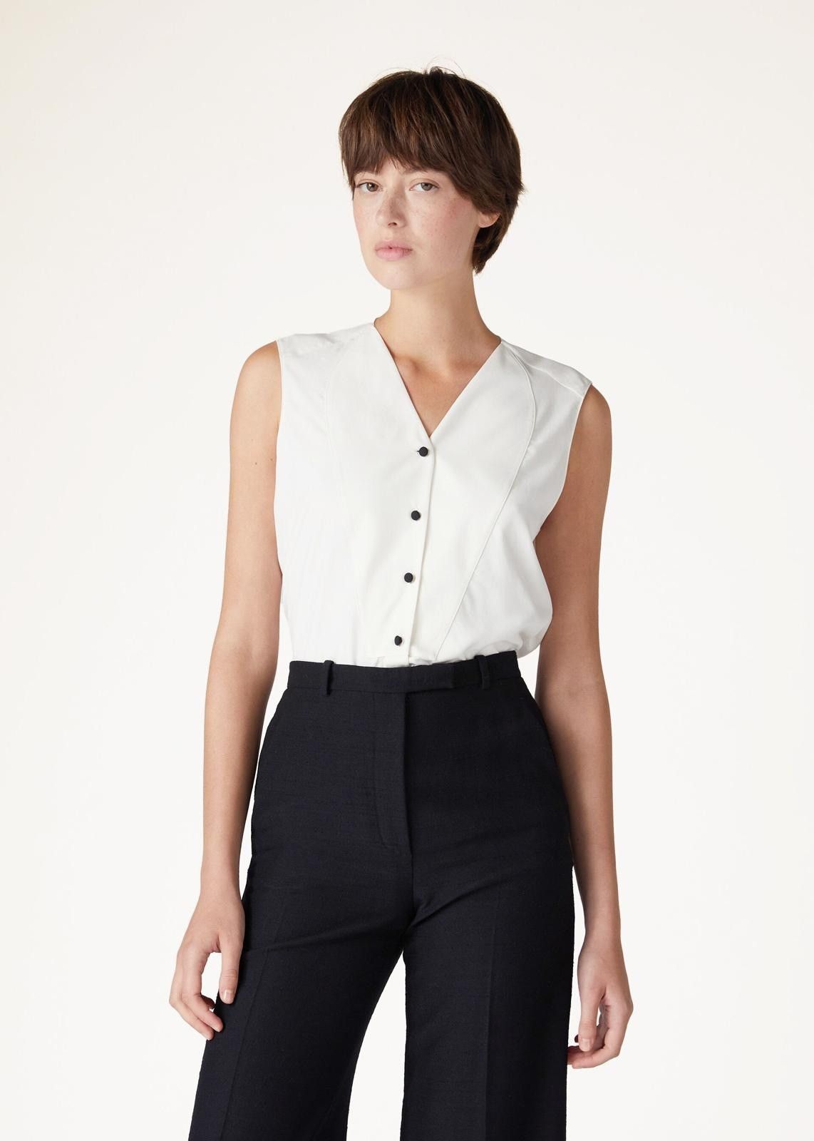 Loro Piana o1srvl11e0725 FAN6584 Caylee Silk Shirt in White Size XS / US 0-2 / IT 36-38 - 4 Thumbnail