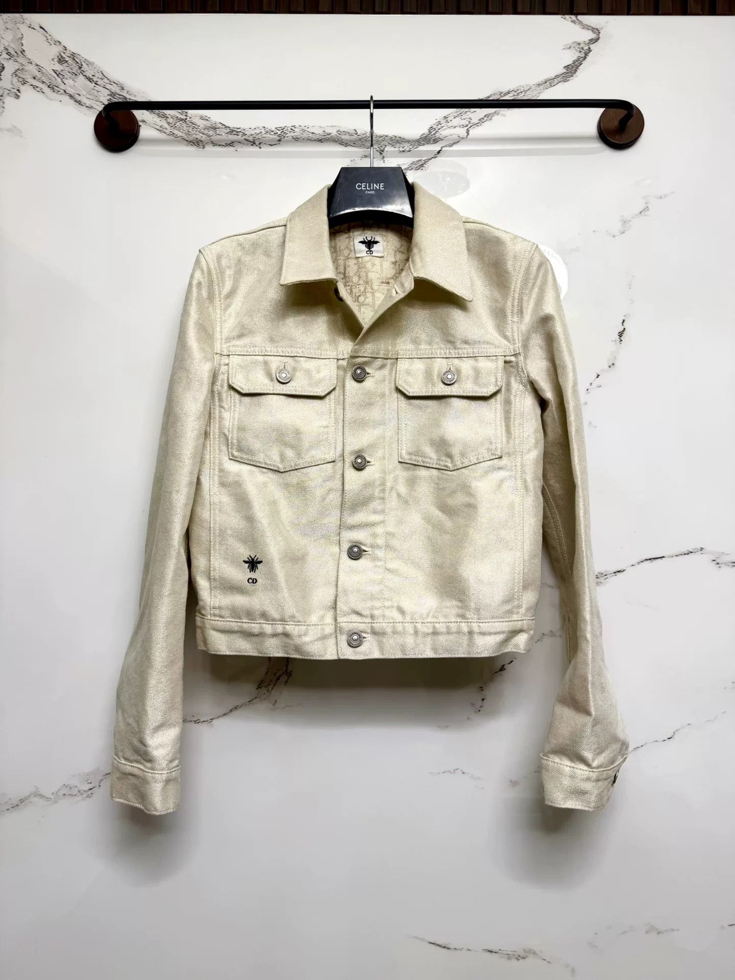 Dior dior beige denim jacket with gold detailing Size M / US 6-8 / IT 42-44 - 1 Thumbnail