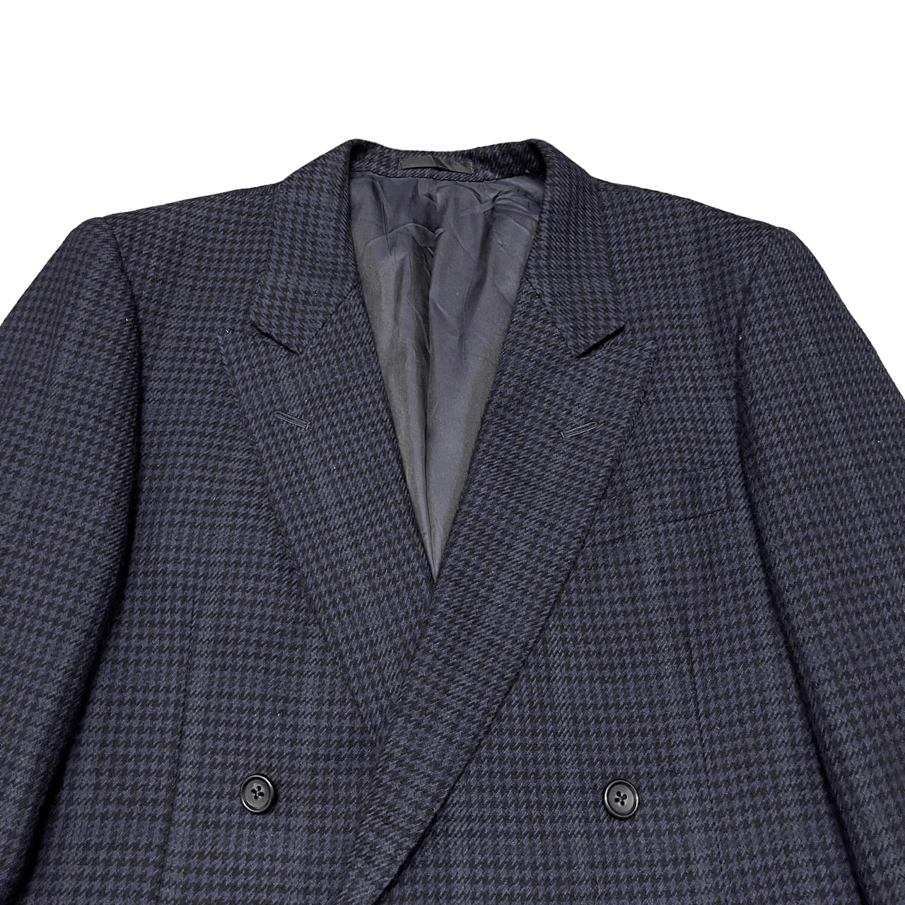 Burberry Vintage Burberry Houndstooth Blazer Double Breasted Wool Size US M / EU 48-50 / 2 - 2 Thumbnail
