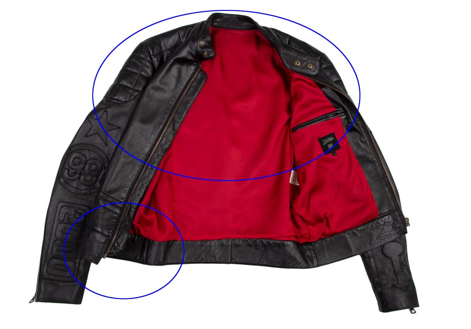 Jean Paul Gaultier Patch Design Lamb Leather Single Rider Jacket Black Size 48 Size US M / EU 48-50 / 2 - 13 Thumbnail