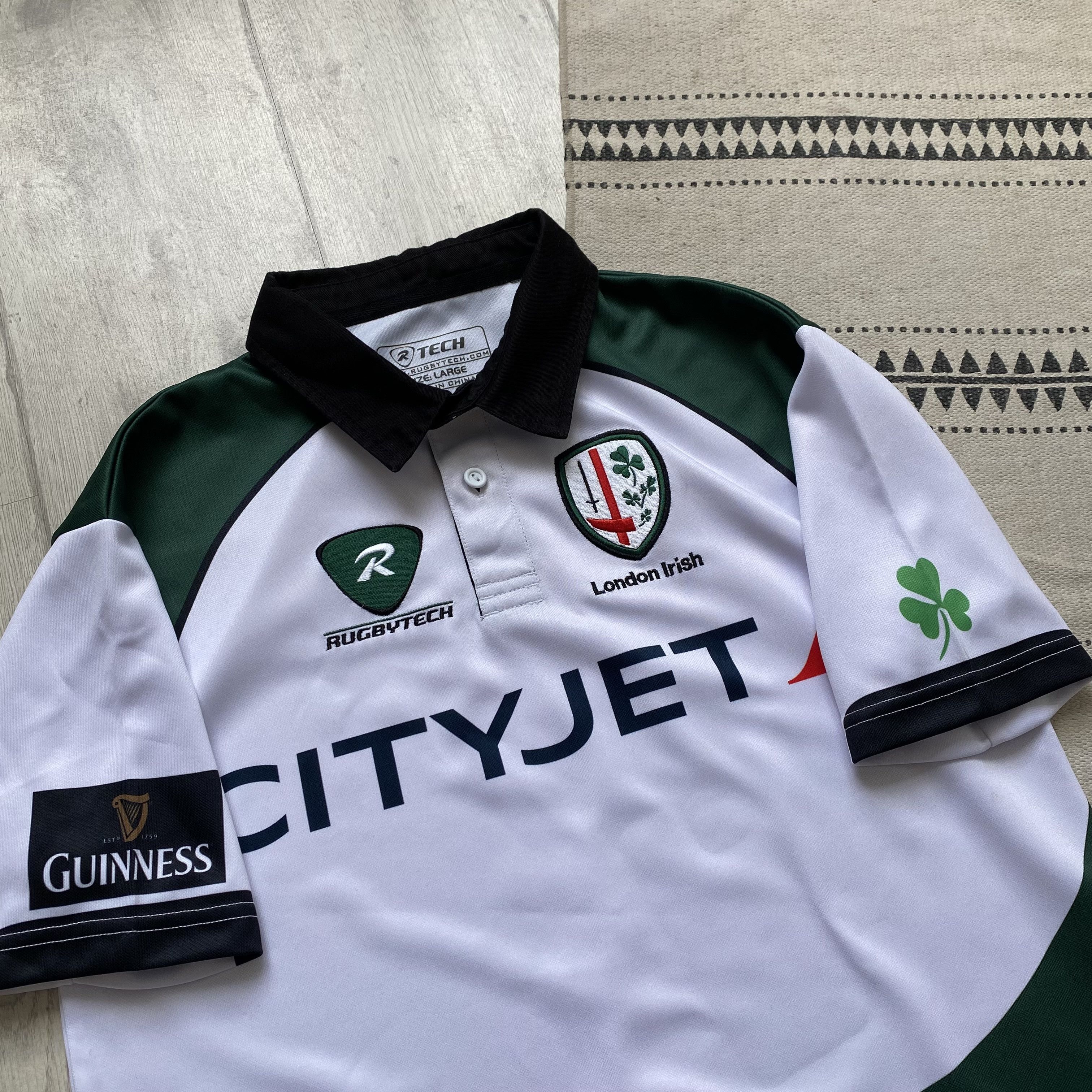 Nike ☘️ Blockore Guinness London Irish rugby jersey Drill Y2K Size US M / EU 48-50 / 2 - 7 Thumbnail