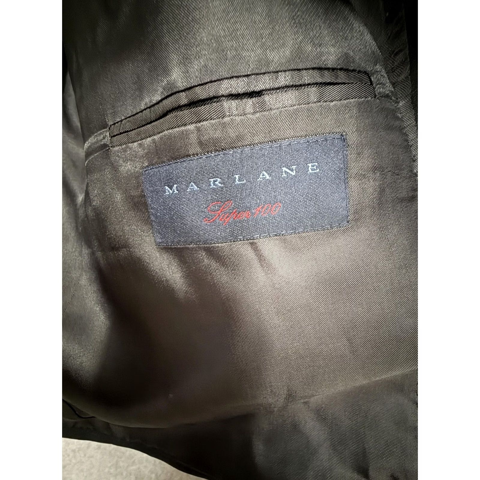 Vintage Luciano Dante Suit Mens 48S 36x30 Black Super 100 Wool 2 Piece Jacket Pants Size 48R - 6 Thumbnail