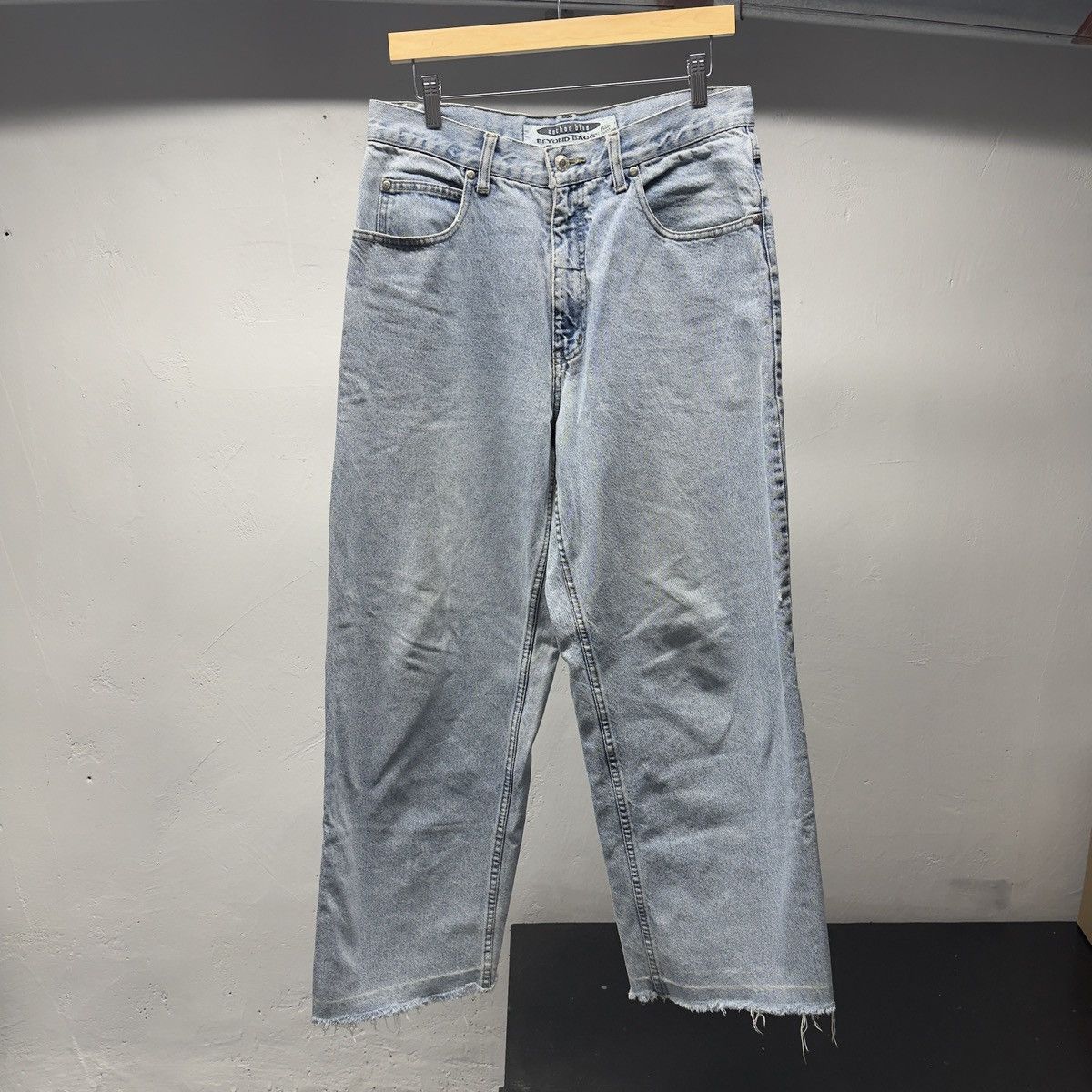 Vintage 90s Thrashed Faded Baggy Wide Leg Jeans ERD Grunge Chrome Size US 32 / EU 48 - 2 Thumbnail