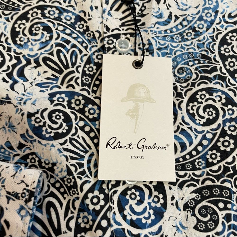 Robert Graham NWT New $198 Robert Graham Tower Paisley Floral Print Shirt Size US L / EU 52-54 / 3 - 7 Thumbnail