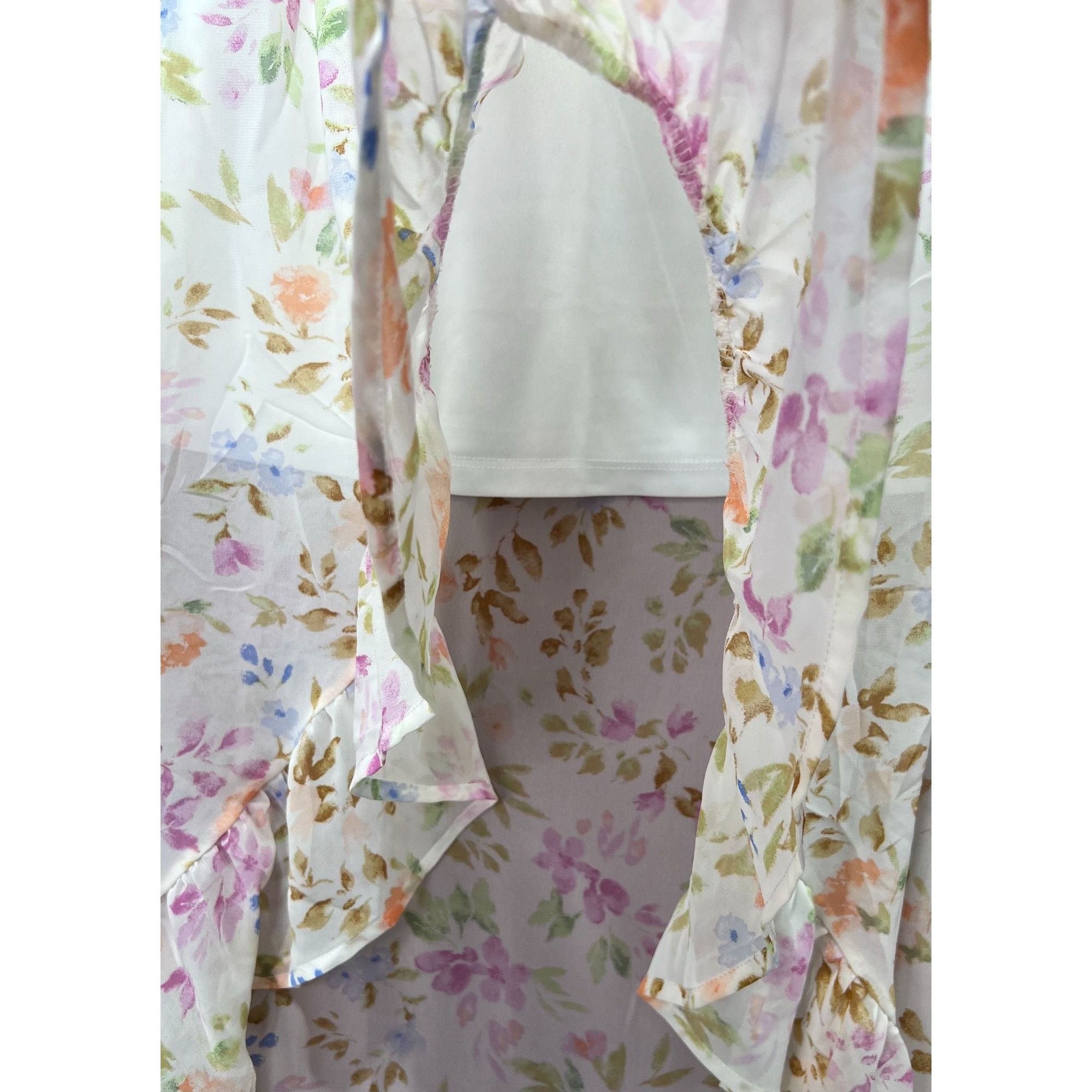 rue21 Rue 21 - Women's Summer Sleeveless High Low Hem Ruffle Flora Size XS / US 0-2 / IT 36-38 - 12 Thumbnail