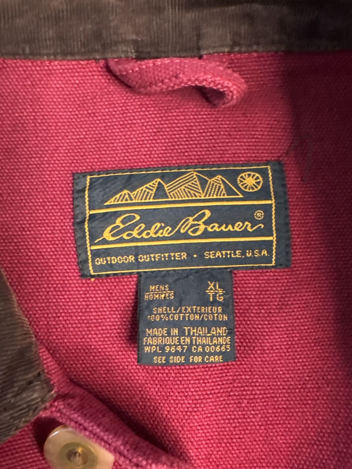 Eddie Bauer Vintage Eddie Bauer Canvas Red Chore Jacket Corduroy Collar Size US XL / EU 56 / 4 - 12 Thumbnail