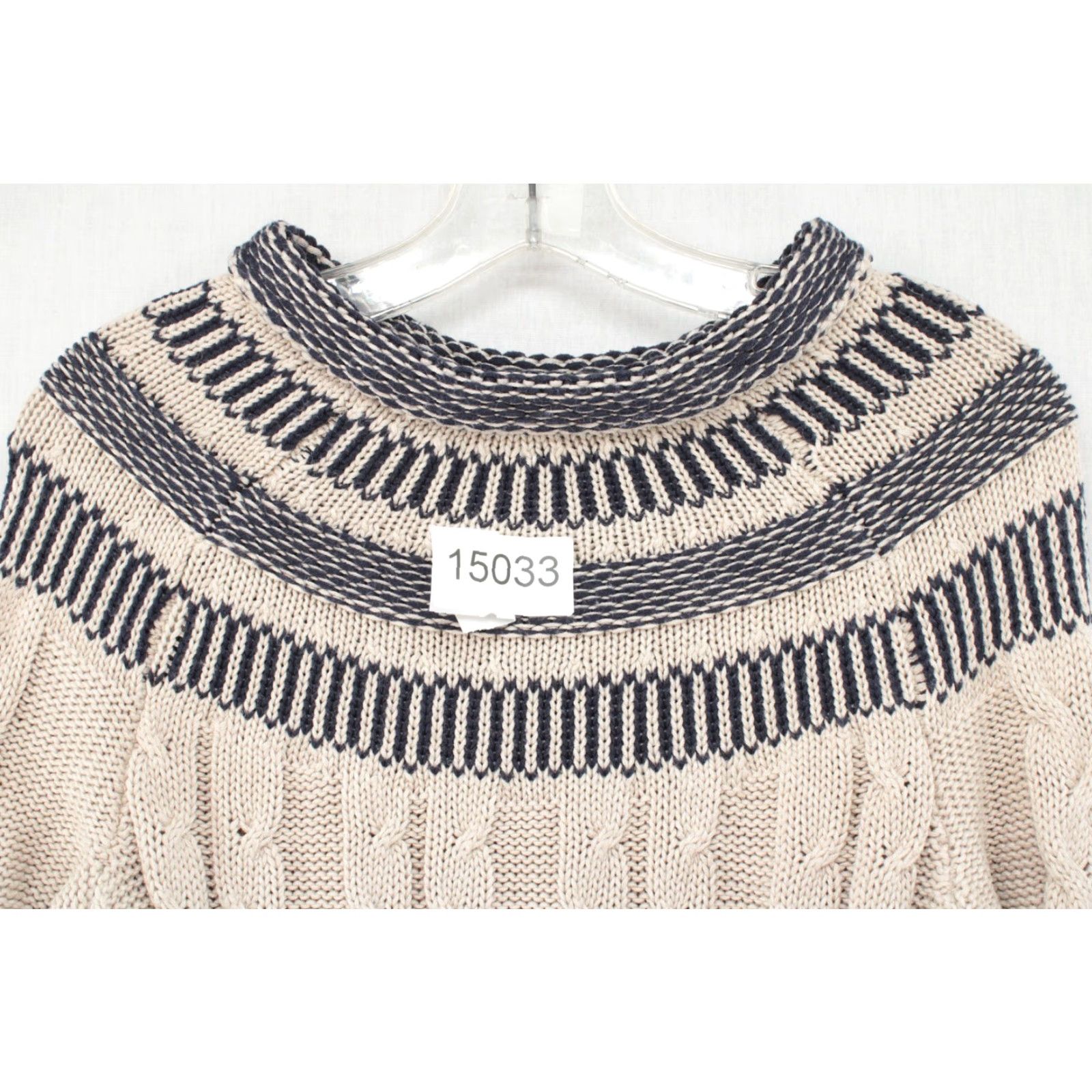 Market Market & Spruce Nordic Sweater Women's Small Beige Chunky Fair Isle Cable Knit Size S / US 4 / IT 40 - 8 Thumbnail
