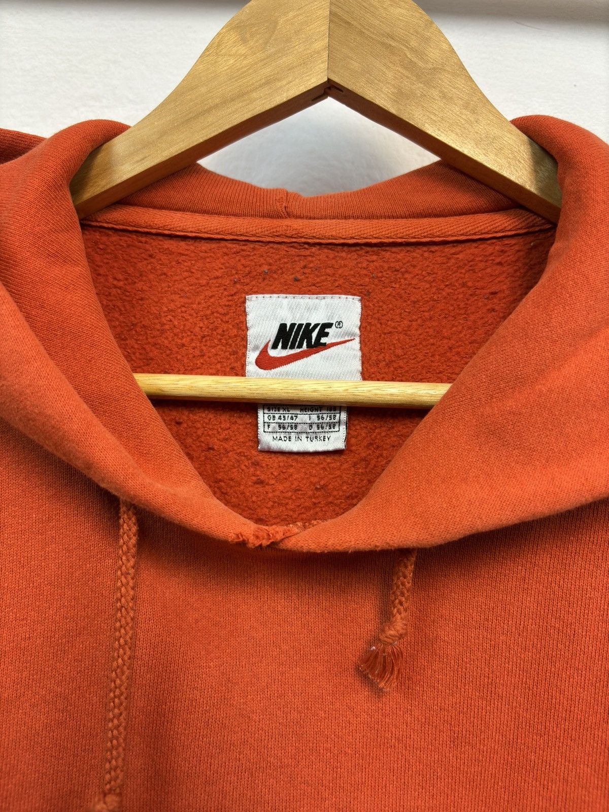 Nike × Vintage Vintage Nike oversize hoodie small logo swoosh 90s white tag Size US XL / EU 56 / 4 - 4 Thumbnail