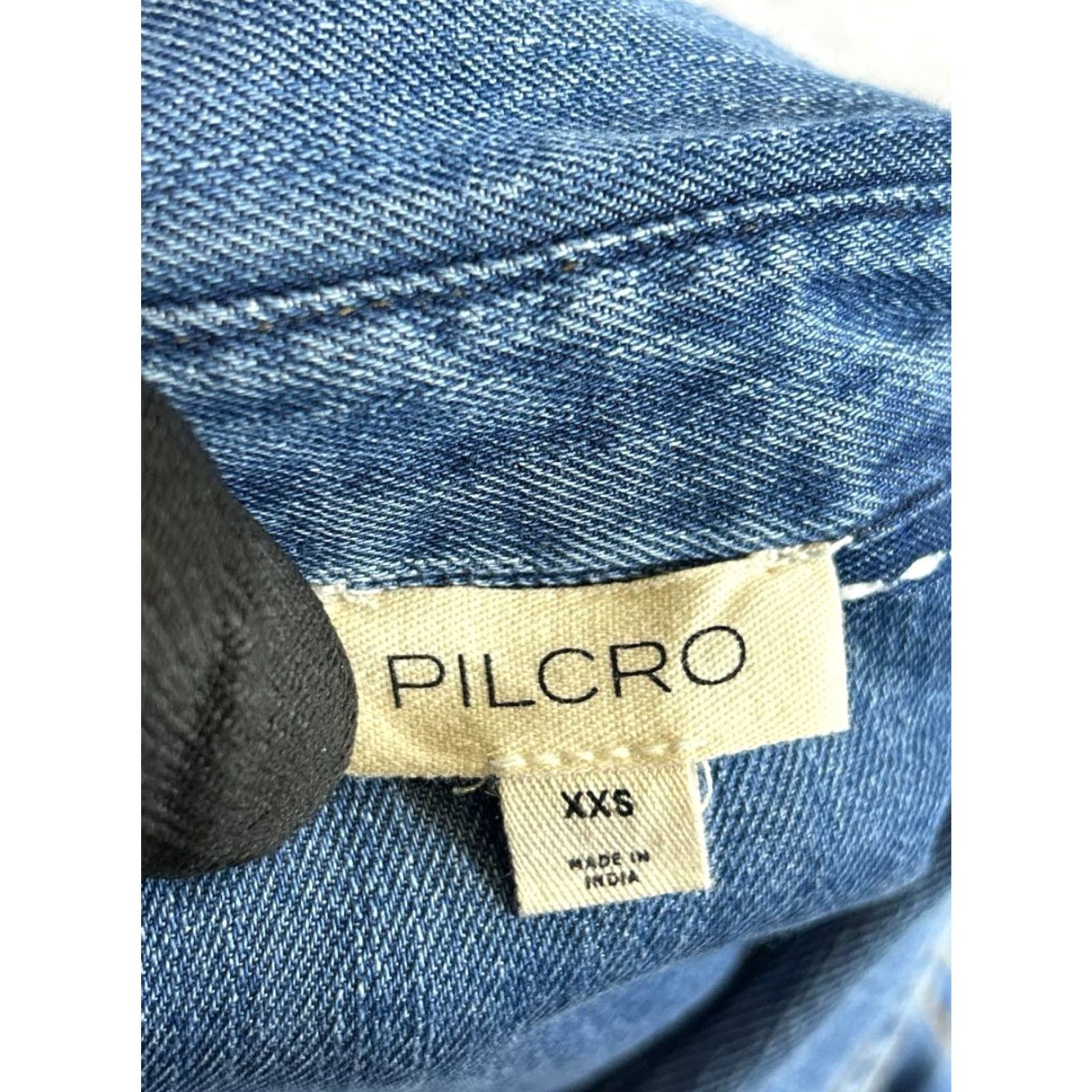Vintage Pilcro Dress Womens Xxs Blue Cotton Denim Blouson Midi Sleeveless Button Collared Pockets Casual Branded Denim Cotton 2XS Threads Size XXS / US 00 / IT 34 - 3 Thumbnail
