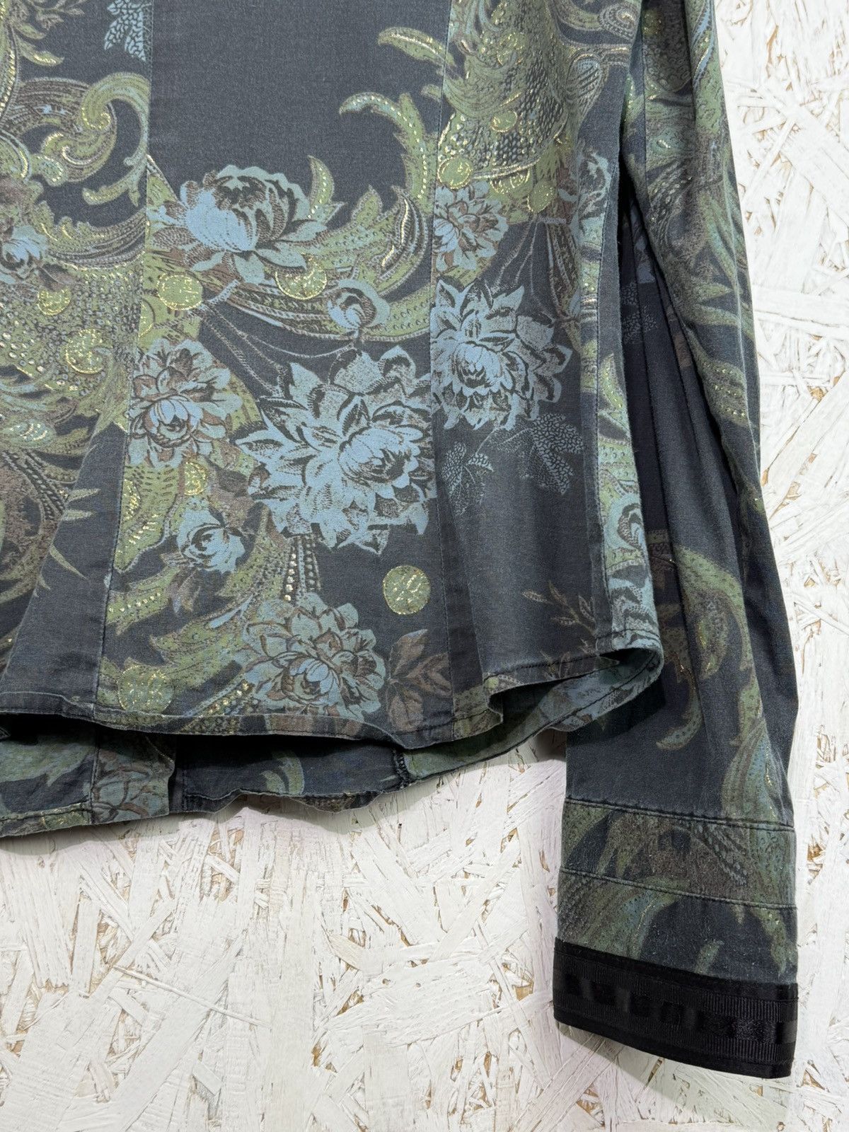 Just Cavalli Vintage Just Cavalli Baroque Floral Print Long Sleeve Shirt Size L / US 10 / IT 46 - 9 Thumbnail