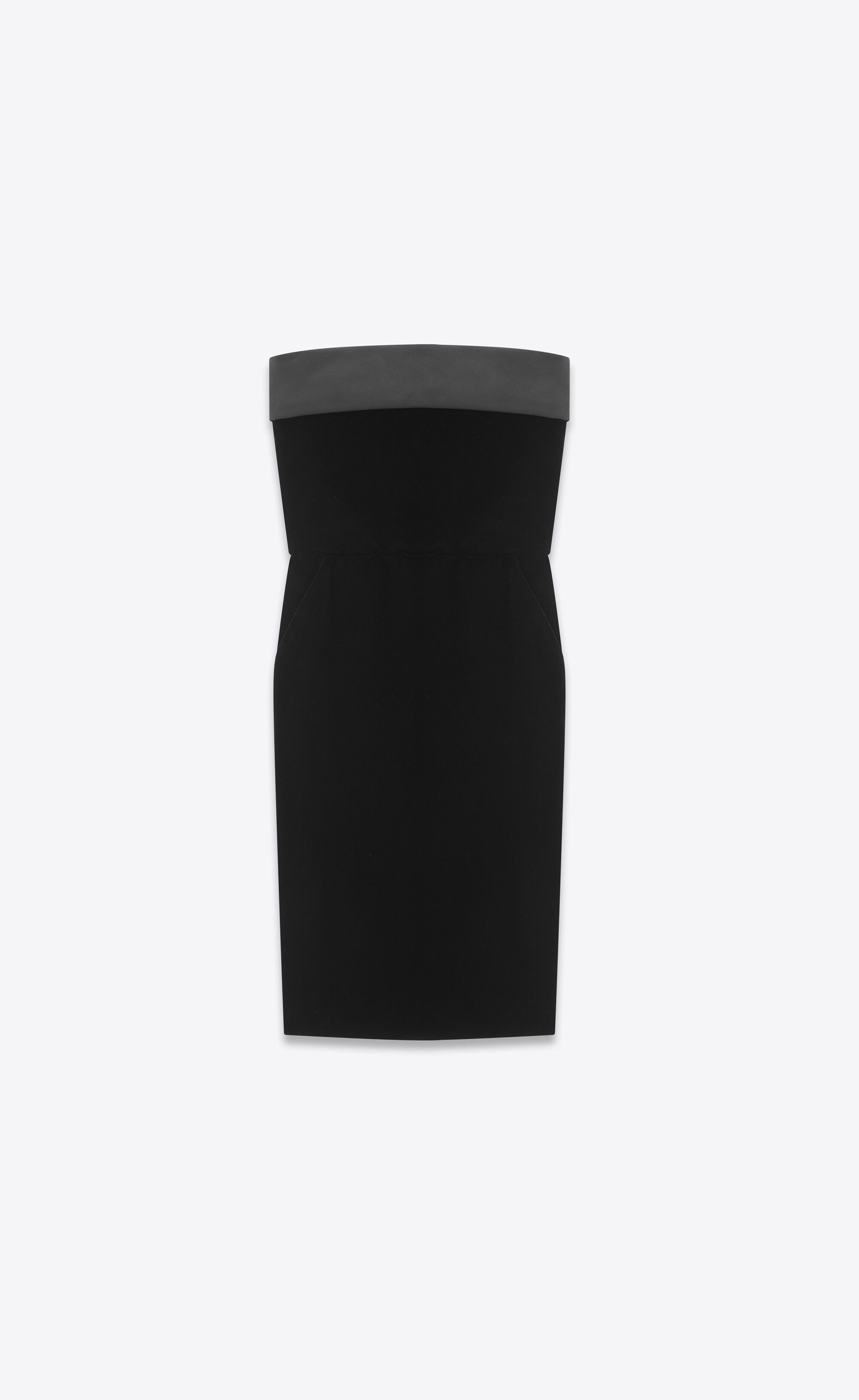 Saint Laurent Paris o1b1hav110525 760956 Strapless Pencil Dress in Velvet Black Size XS / US 0-2 / IT 36-38 - 1 Thumbnail