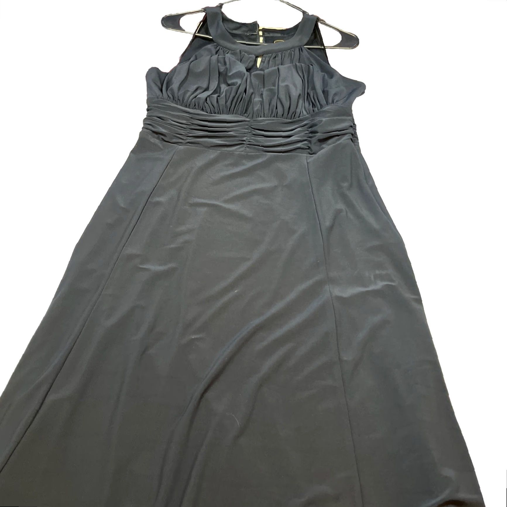 Vintage VINTAGE Nightway NAVY BLUE ruched HALTER Maxi Dress, Long GOWN Stretchy Women’s Size 12 Size XL / US 12-14 / IT 48-50 - 5 Thumbnail