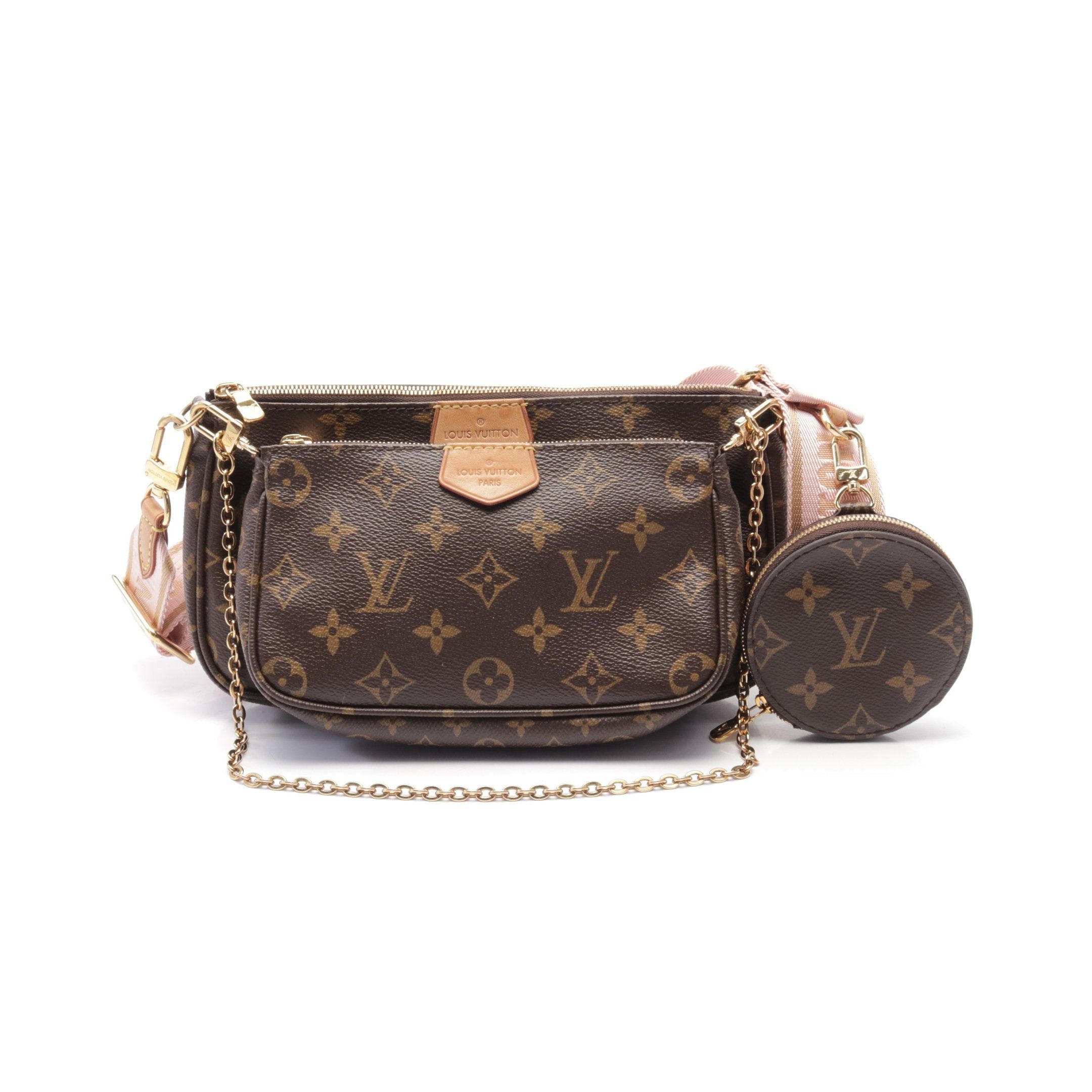 Louis Vuitton Louis Vuitton Multy Pochette Accessoires Monogram Rose Claire Shoulder Bag Leather Brown Pink Size ONE SIZE - 1 Thumbnail