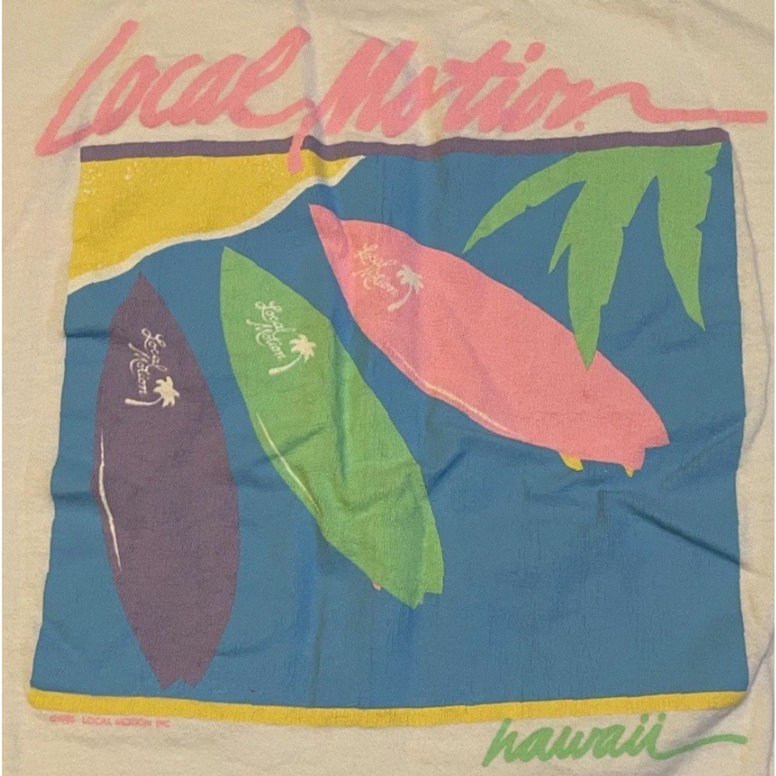 Quiksilver VINTAGE Local Motion Hawaii Crop Shirt Surf Beach Quiksilver OP Billabong TC 90s 80s Size ONE SIZE - 3 Thumbnail