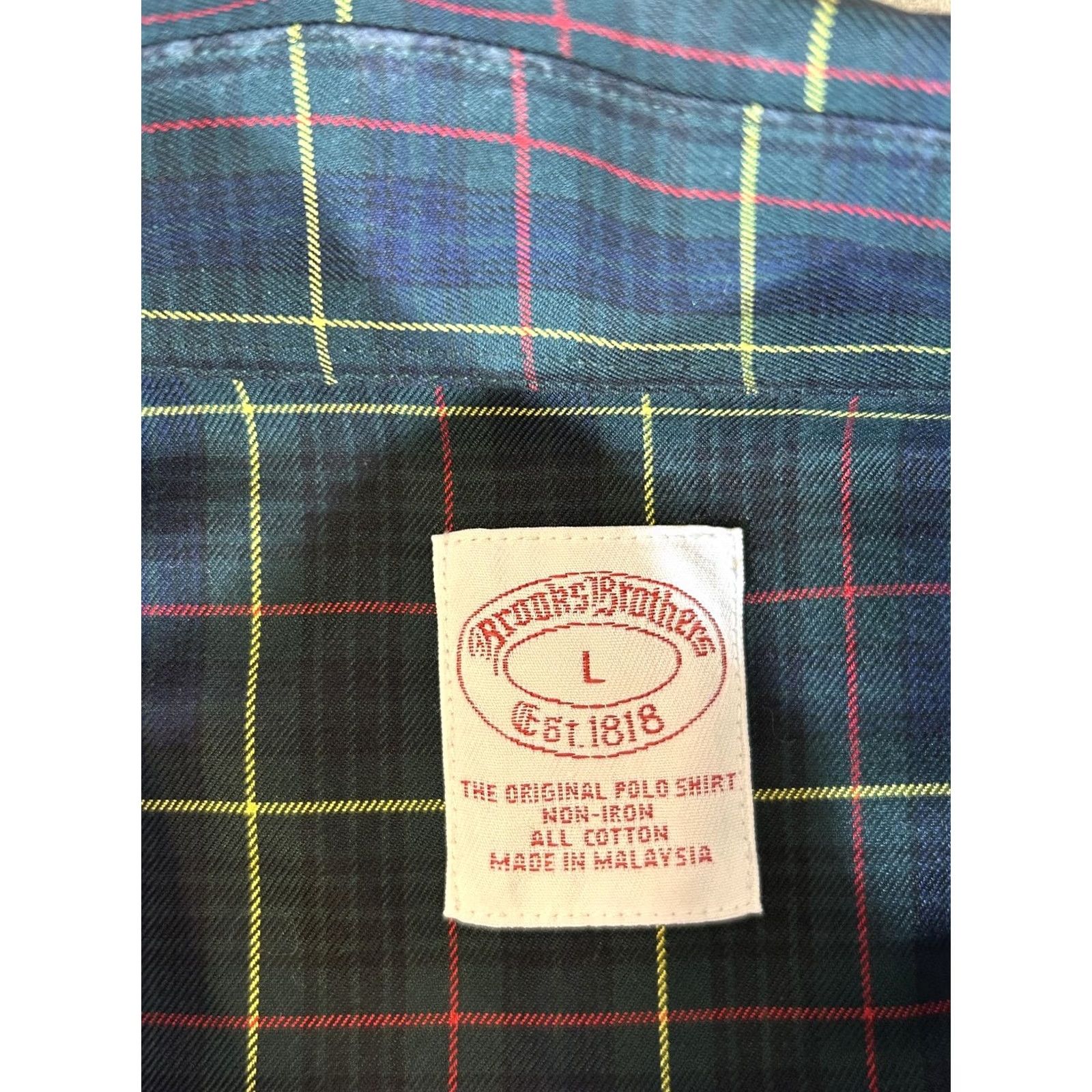 Brooks Brothers Brooks Brothers Shirt Mens Large Green Plaid Button Long Sleeve Business Office Size US L / EU 52-54 / 3 - 7 Thumbnail
