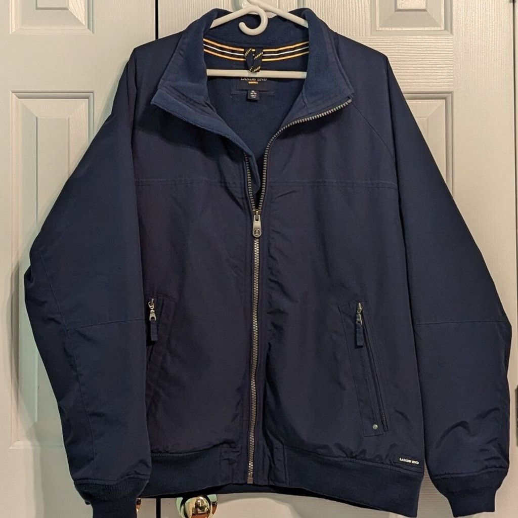 Lands' End Men's Lands' End Jacket XL Navy Size US XL / EU 56 / 4 - 1 Thumbnail