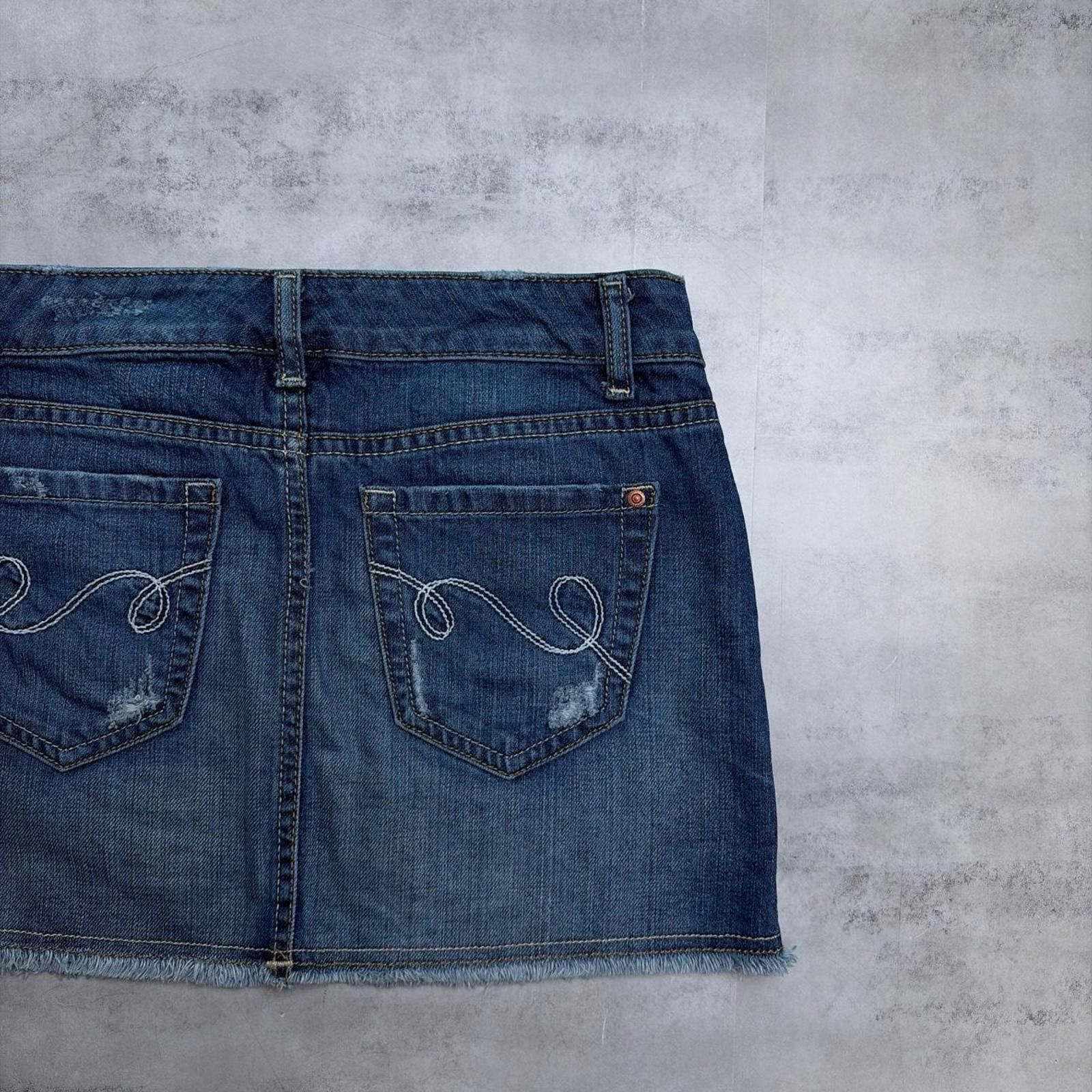 Mossimo Y2K Blue Mossimo Supply & Co Grunge Mini Denim Skirt Size 26" / US 2 / IT 38 - 3 Thumbnail