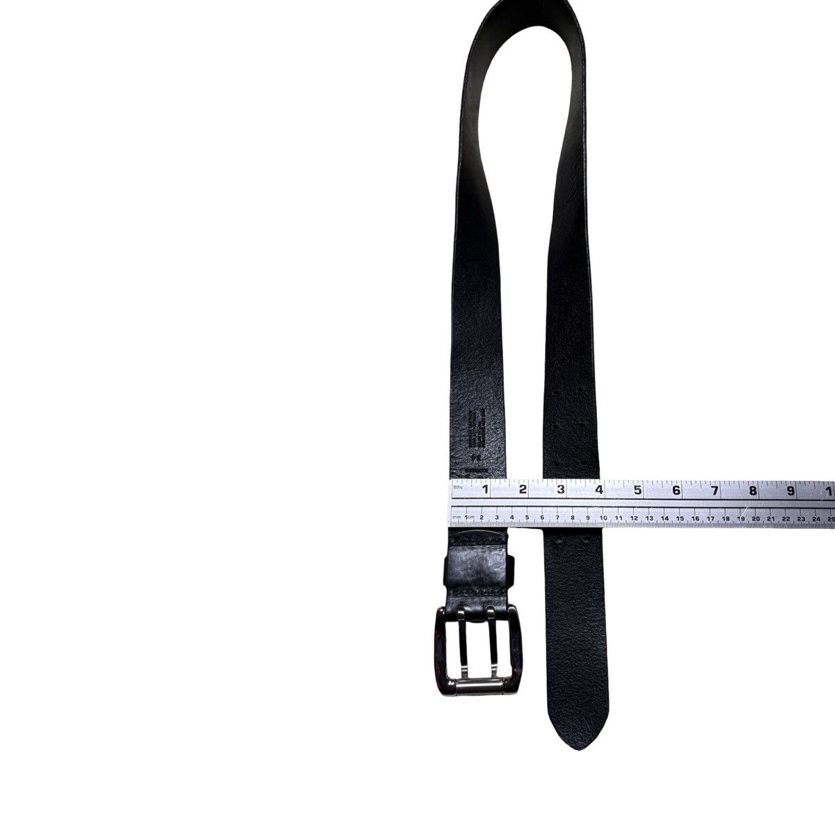 Express Vintage Express Leather Belt 34 Black Double Prong Buckle Size 34 - 7 Thumbnail