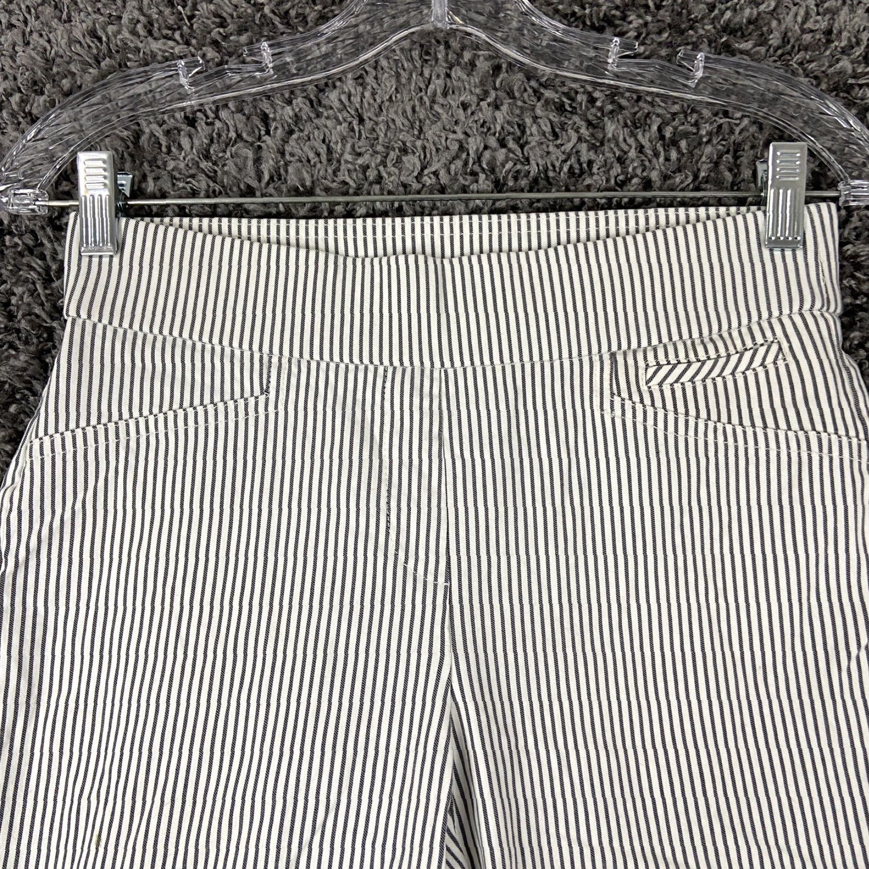 Anne Klein Anne Klein Women's Size 2 Slim Crop Pants Striped Black White Pull-On Size 26" / US 2 / IT 38 - 4 Thumbnail
