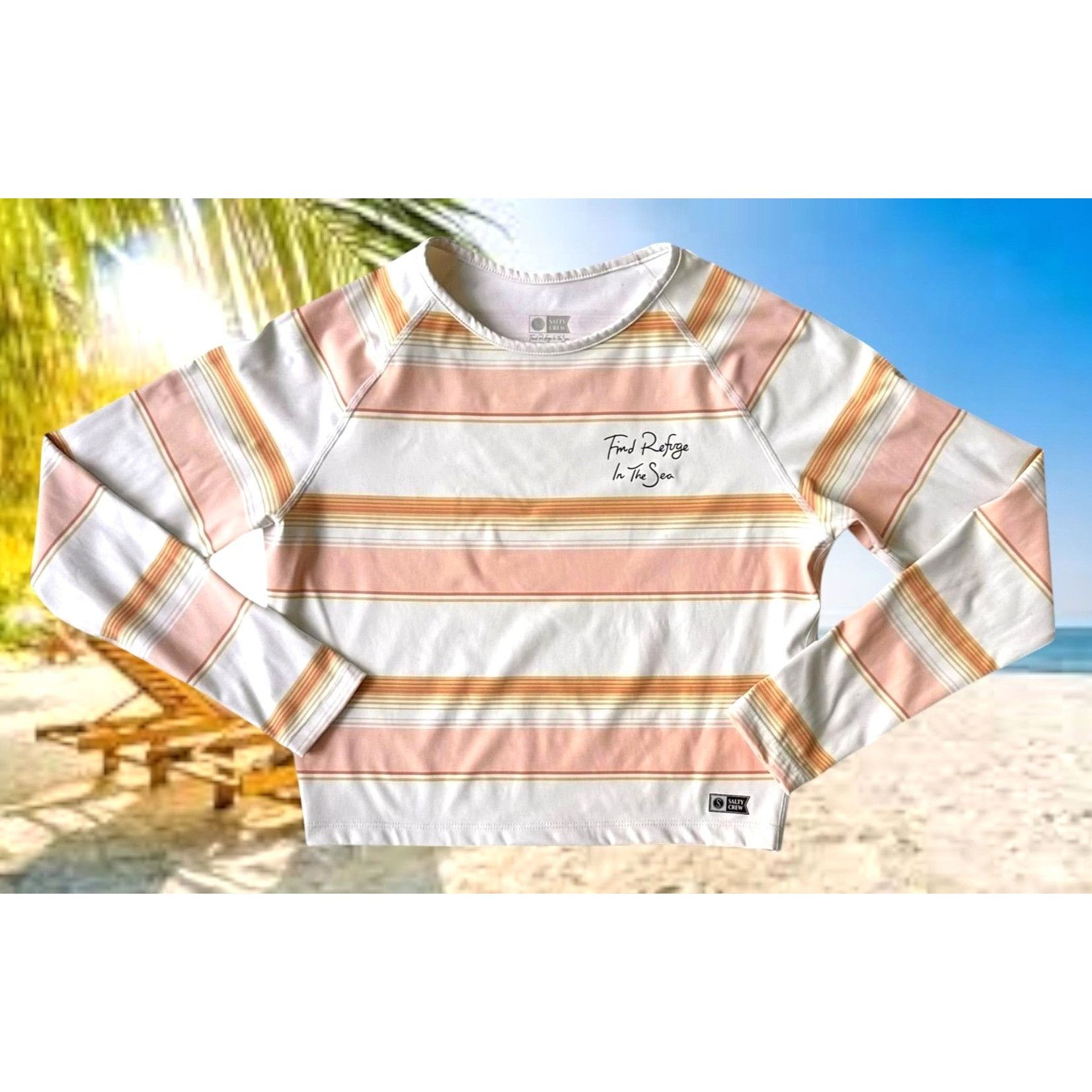 Other Salty Crew Long Sleeve Top Girls Large Striped Cream Refuge Size L / US 10 / IT 46 - 2 Thumbnail