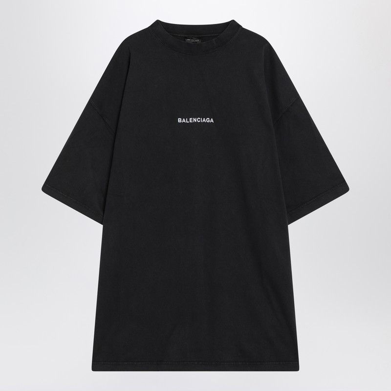 Tシャツ・カットソー BALENCIAGA FADED BLACK DRY FLEECE UNIFORM MERCH T-SHIRT Balenciaga Balenciaga Faded Black Dry Fleece Uniform Merch T