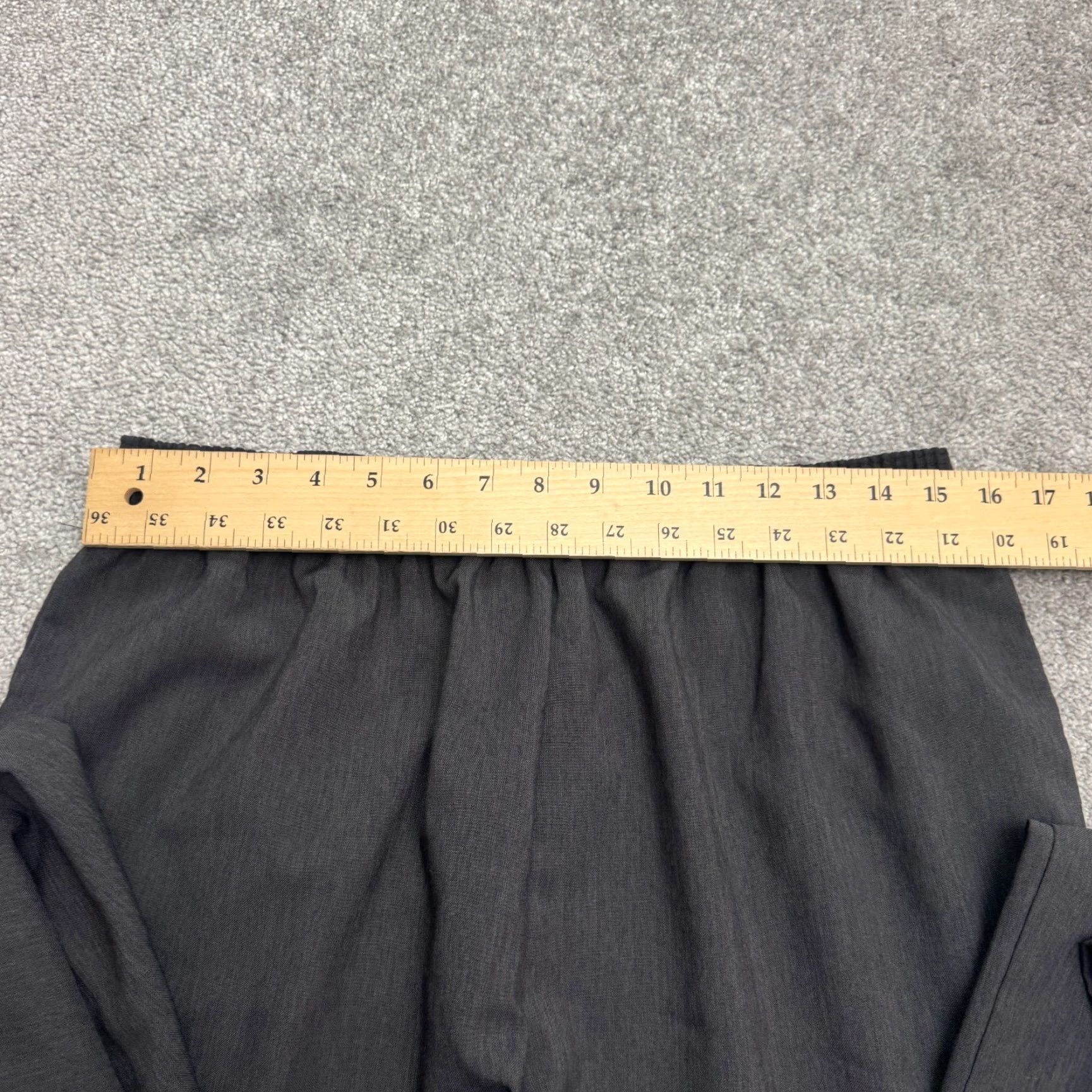 Vintage Alia Vintage 90's Wide Leg Elastic Waist Trouser Dress Pants Womens 16 Dark Gray Size 38" / US 16 / IT 52 - 6 Thumbnail