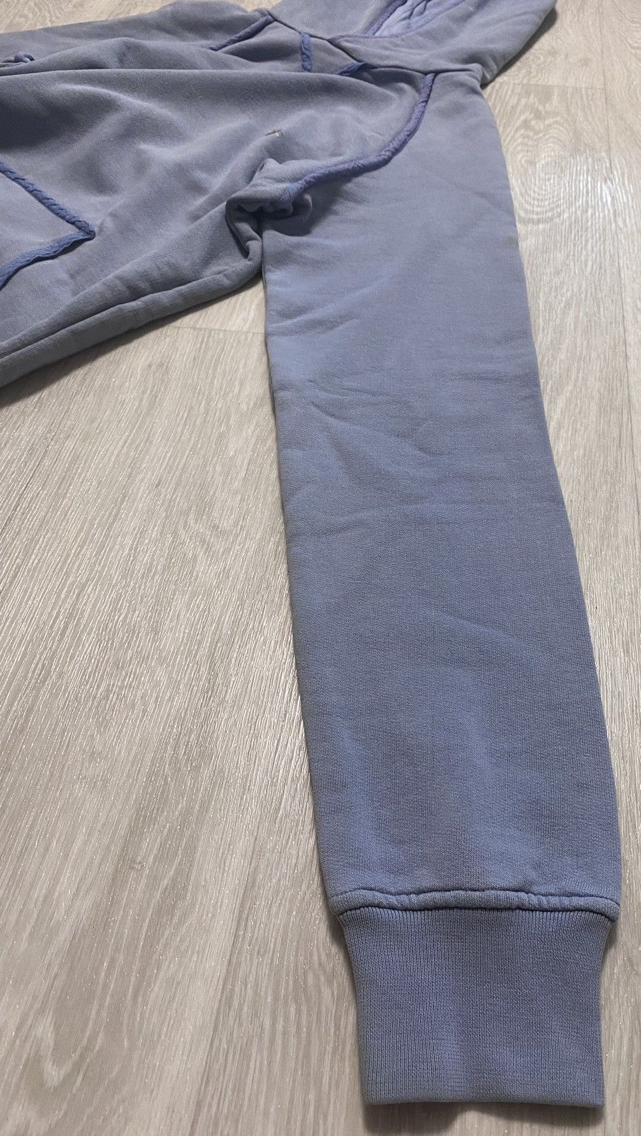 Raf by Raf Simons Raf Simons Distressed Blue Cotton Hoodie Embroidered Logo Size US L / EU 52-54 / 3 - 22 Thumbnail