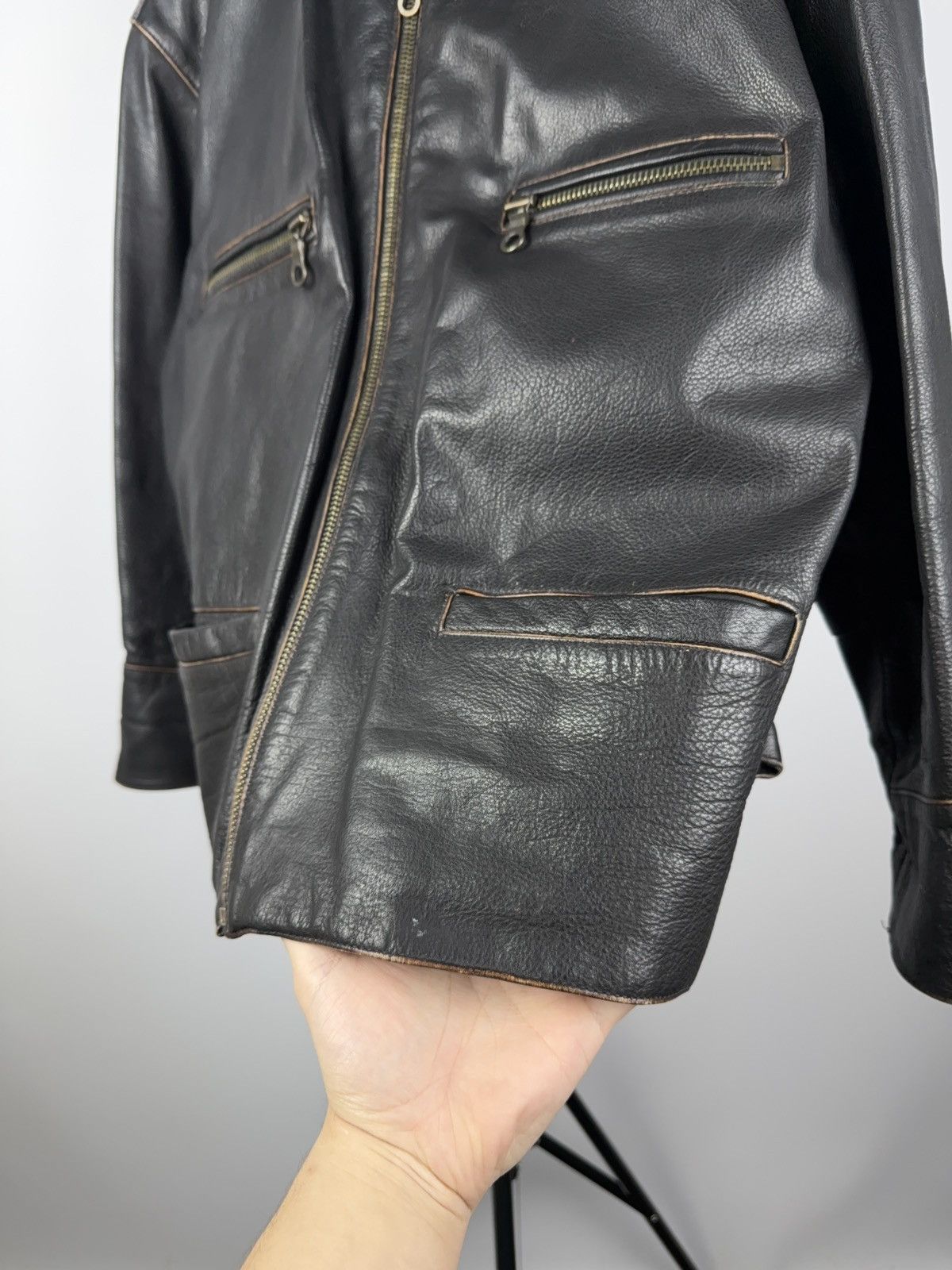 Vintage Rare Vintage Gipsy Real Leather Bikers Jacket Avant Garde Size US M / EU 48-50 / 2 - 4 Thumbnail