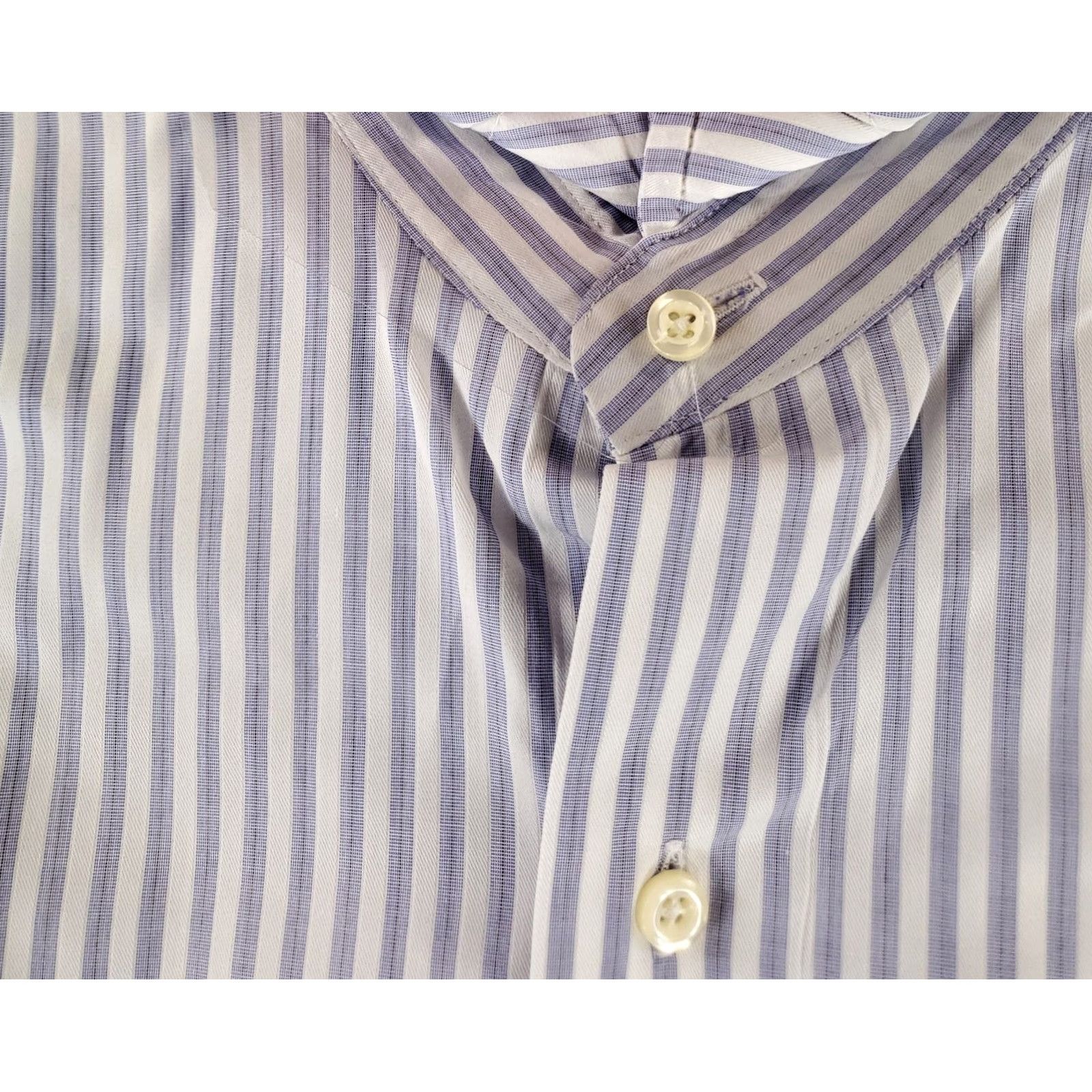 Brooks Brothers Brooks Brothers Shirt Button-Up Blue White Striped Mens L 16.5-35 Regular Long Sleeve Size US L / EU 52-54 / 3 - 3 Thumbnail