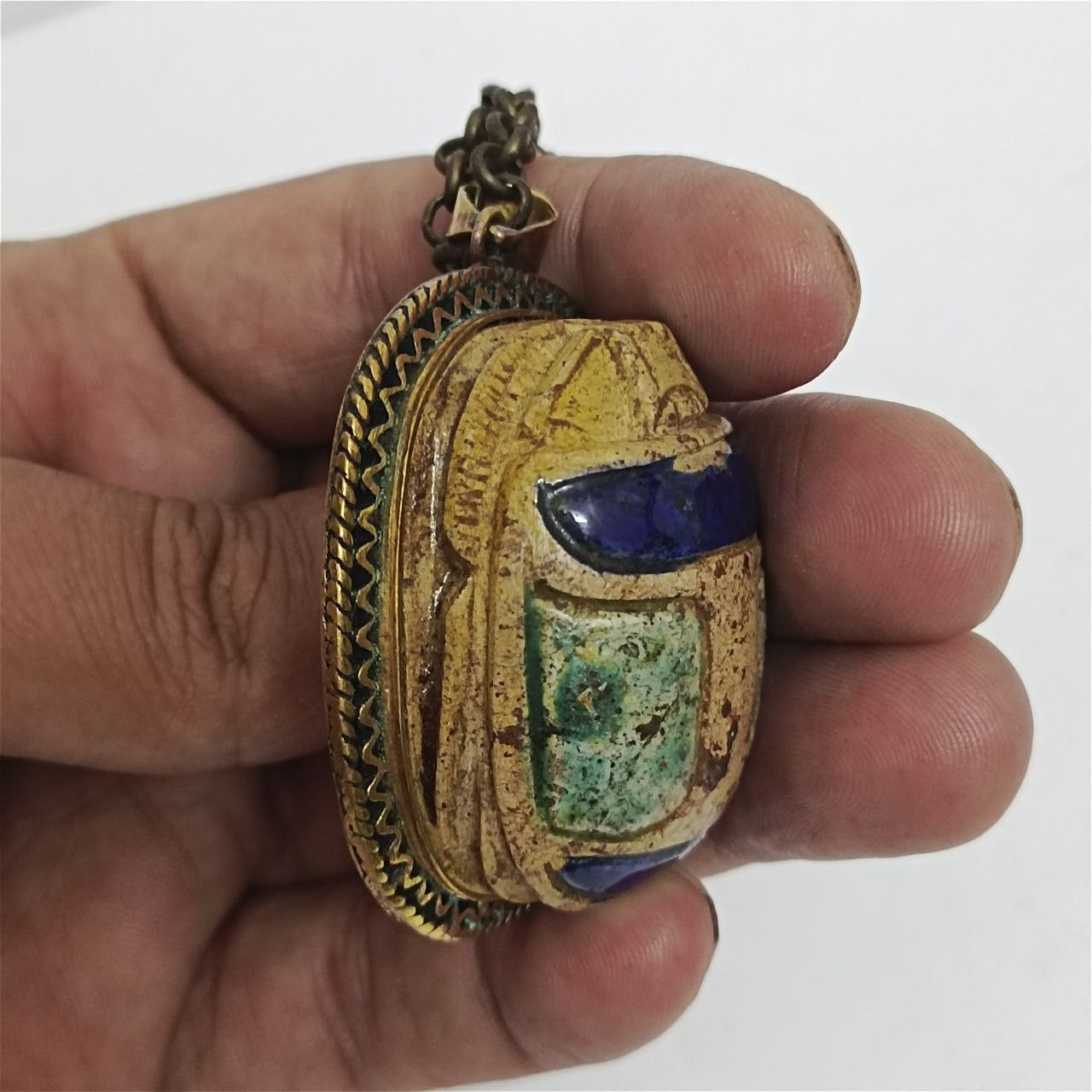 Handmade Antique Egyptian Scarab Pendant, Handmade Antique Style Size ONE SIZE - 5 Thumbnail