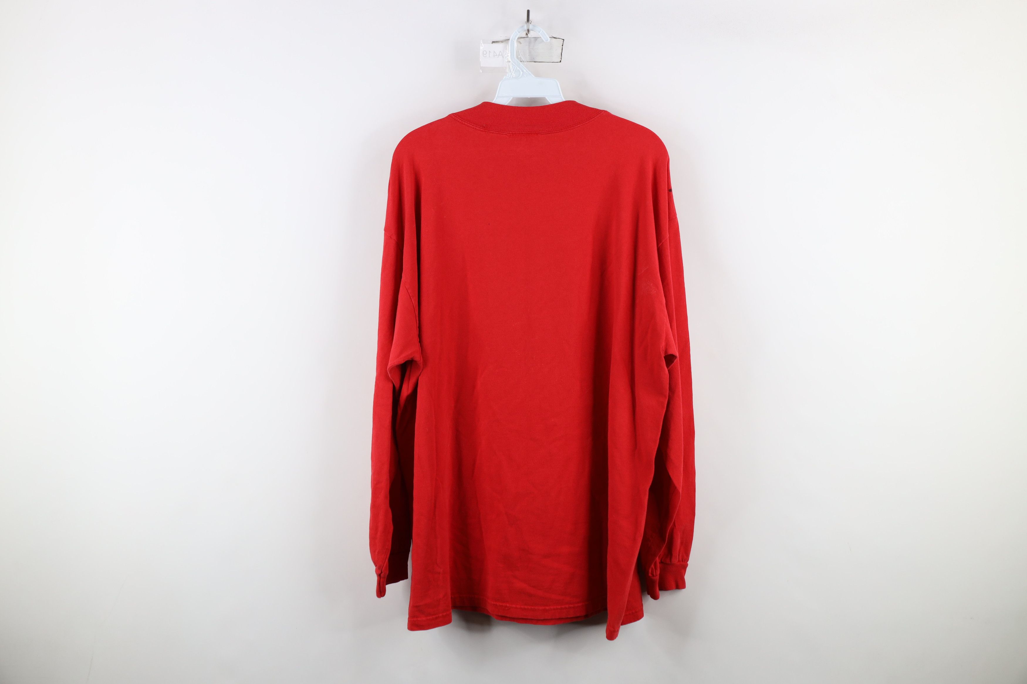Vintage Vintage 90s Ohio State University Mock Neck T-Shirt Red USA Size US XL / EU 56 / 4 - 13 Thumbnail