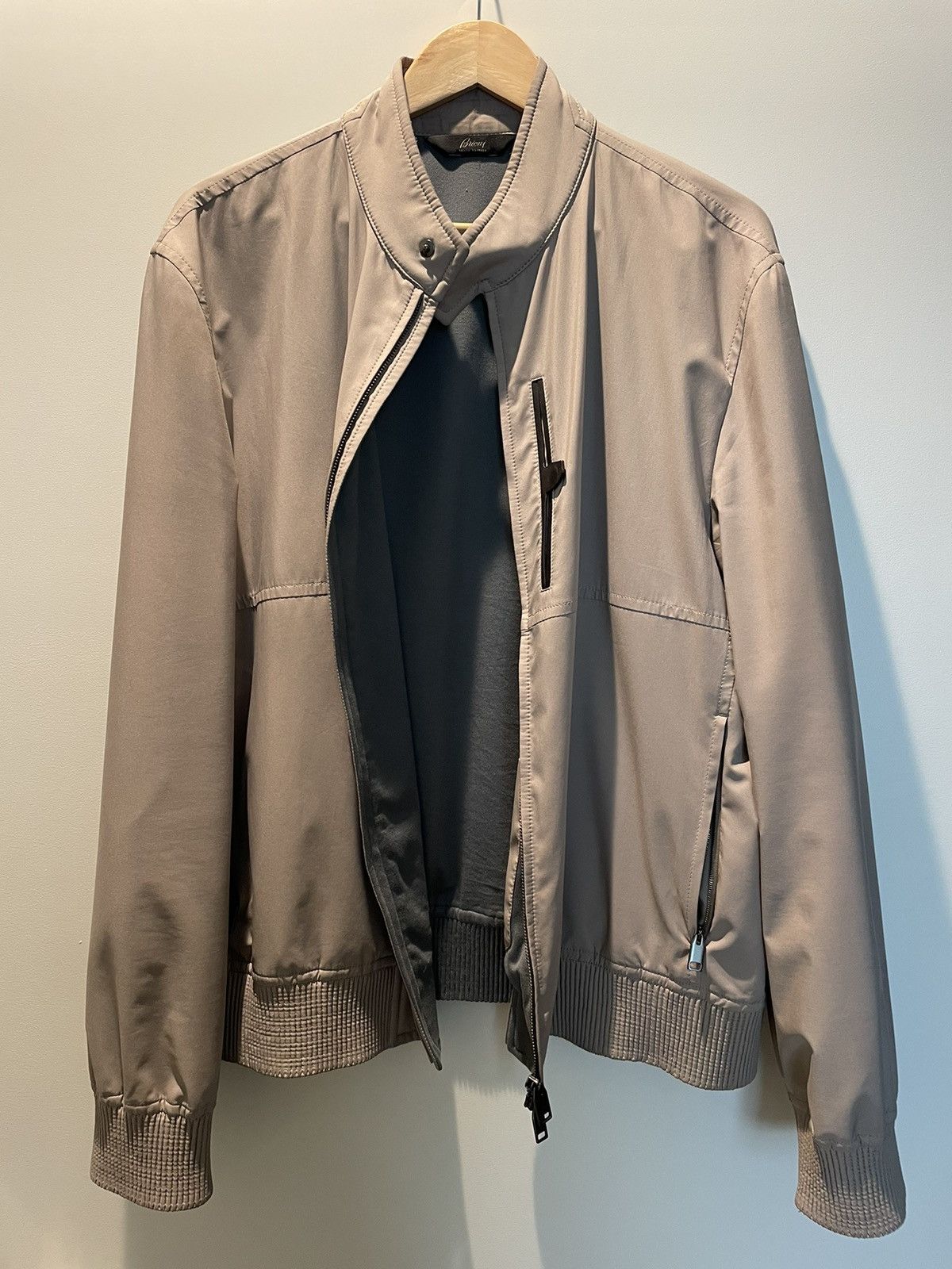 image of Brioni Bomber Everyday Jacket in Beige, Men's (Size 2XL)