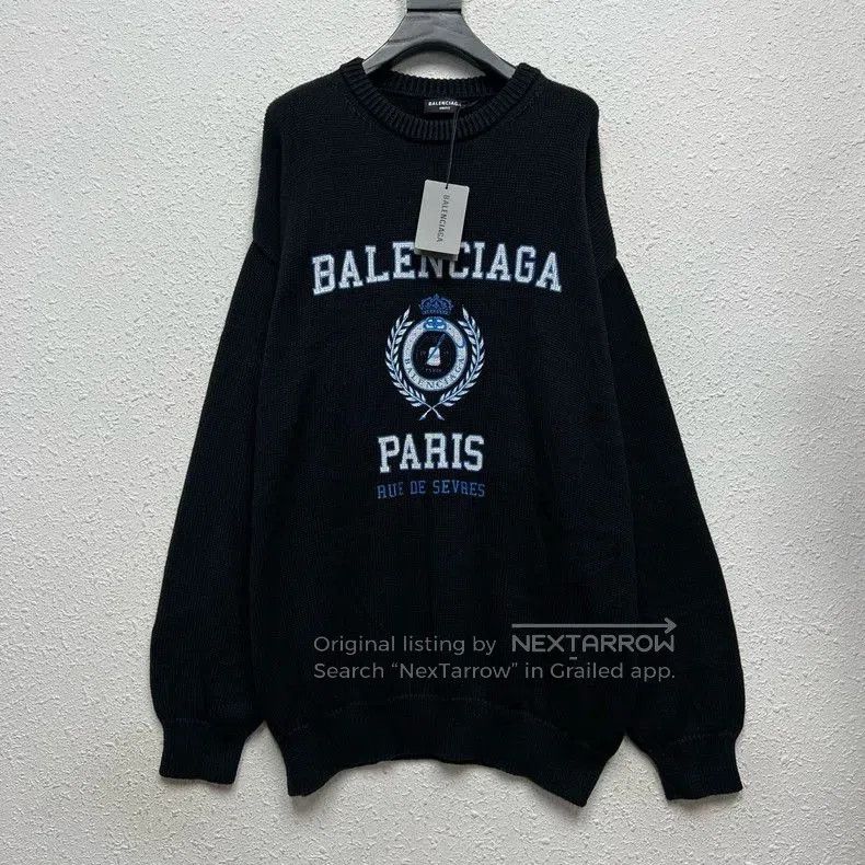 Balenciaga Balenciaga Wheat Crown Knit Sweater. Size US L / EU 52-54 / 3 - 1 Thumbnail