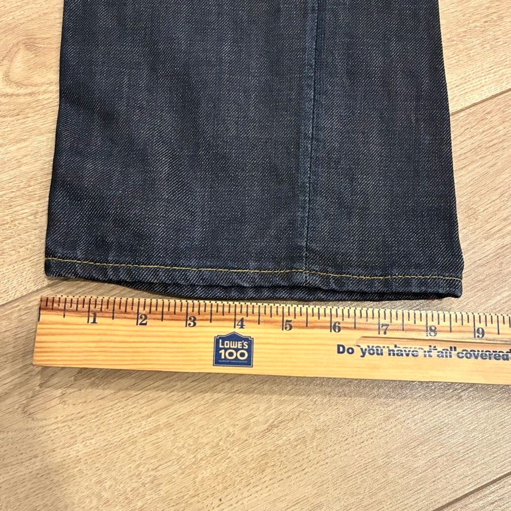 Denime Rogan Jeans Denim Dark Wash Button Fly Funnel Straight 28x34 Men Size 28 Regular New without Tags Size US 28 / EU 44 - 5 Thumbnail