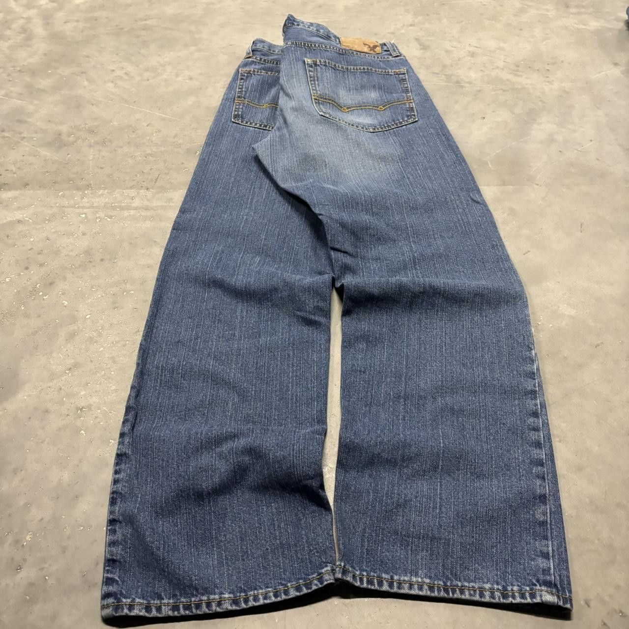 Japanese Brand × Vintage Crazy Vintage Y2K/2000s Grunge Faded Dark Wash Denim Jeans! Size US 34 / EU 50 - 4 Thumbnail