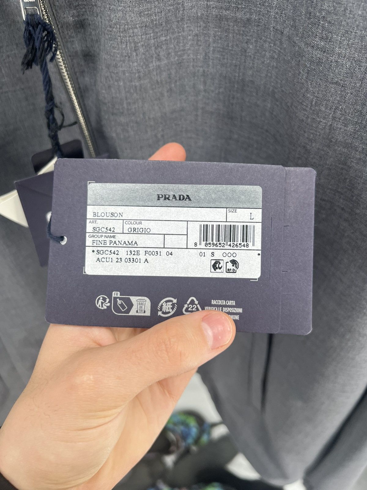 Prada Mens Prada Fine Panama Jacket Size L RRP $2500 Size US L / EU 52-54 / 3 - 7 Thumbnail