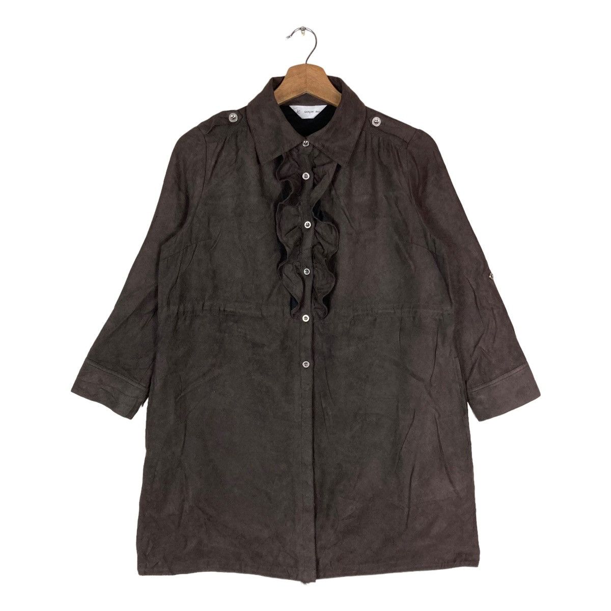 Vintage Vintage Garcon Deux Ruffle Necklace Half Button Up Medium Size M / US 6-8 / IT 42-44 - 1 Thumbnail