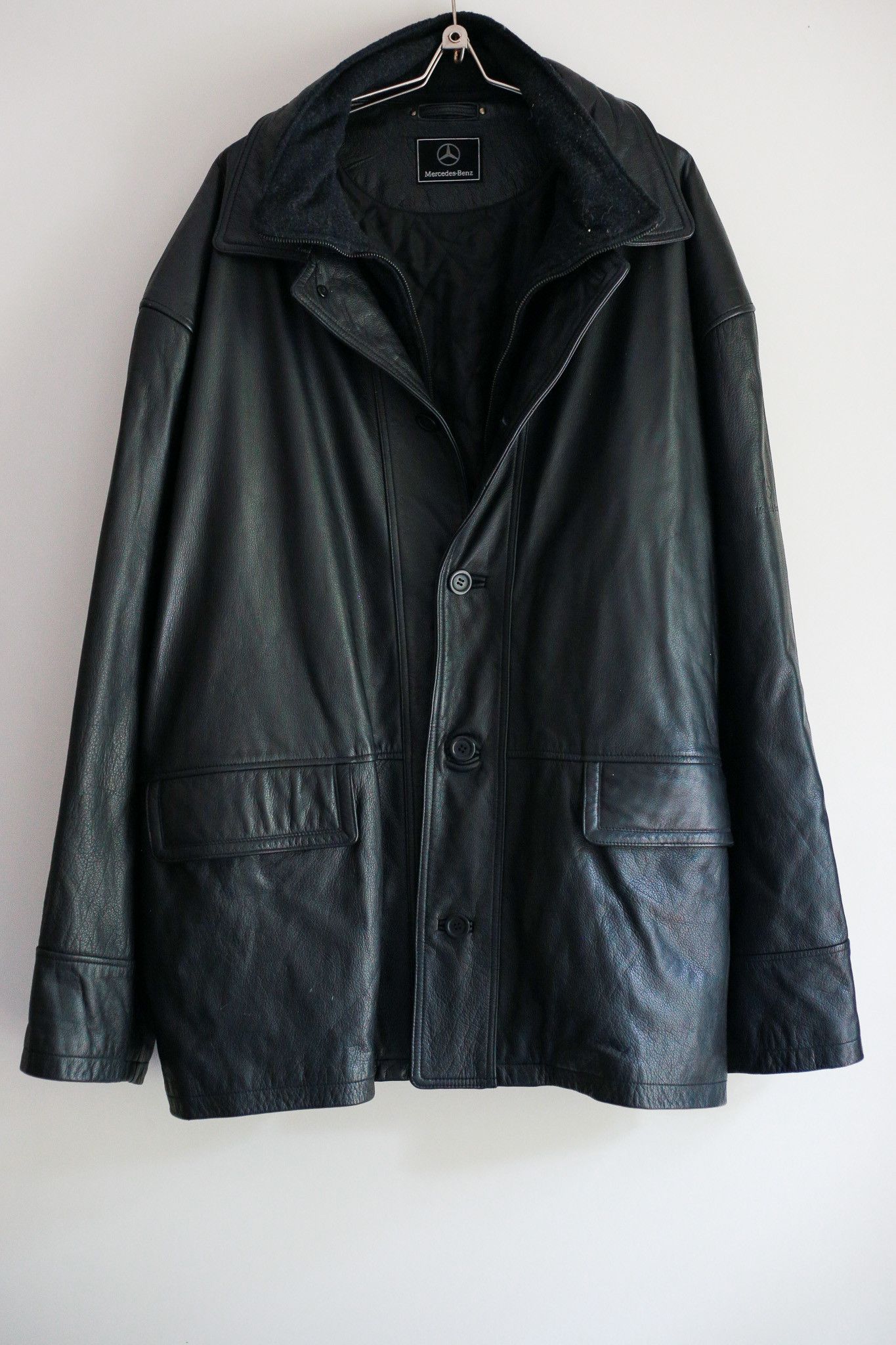 Mercedes-Benz Vintage Mercedes Benz Leather Wool Jacket Coat Size XXXL Size US XXL / EU 58 / 5 - 2 Thumbnail