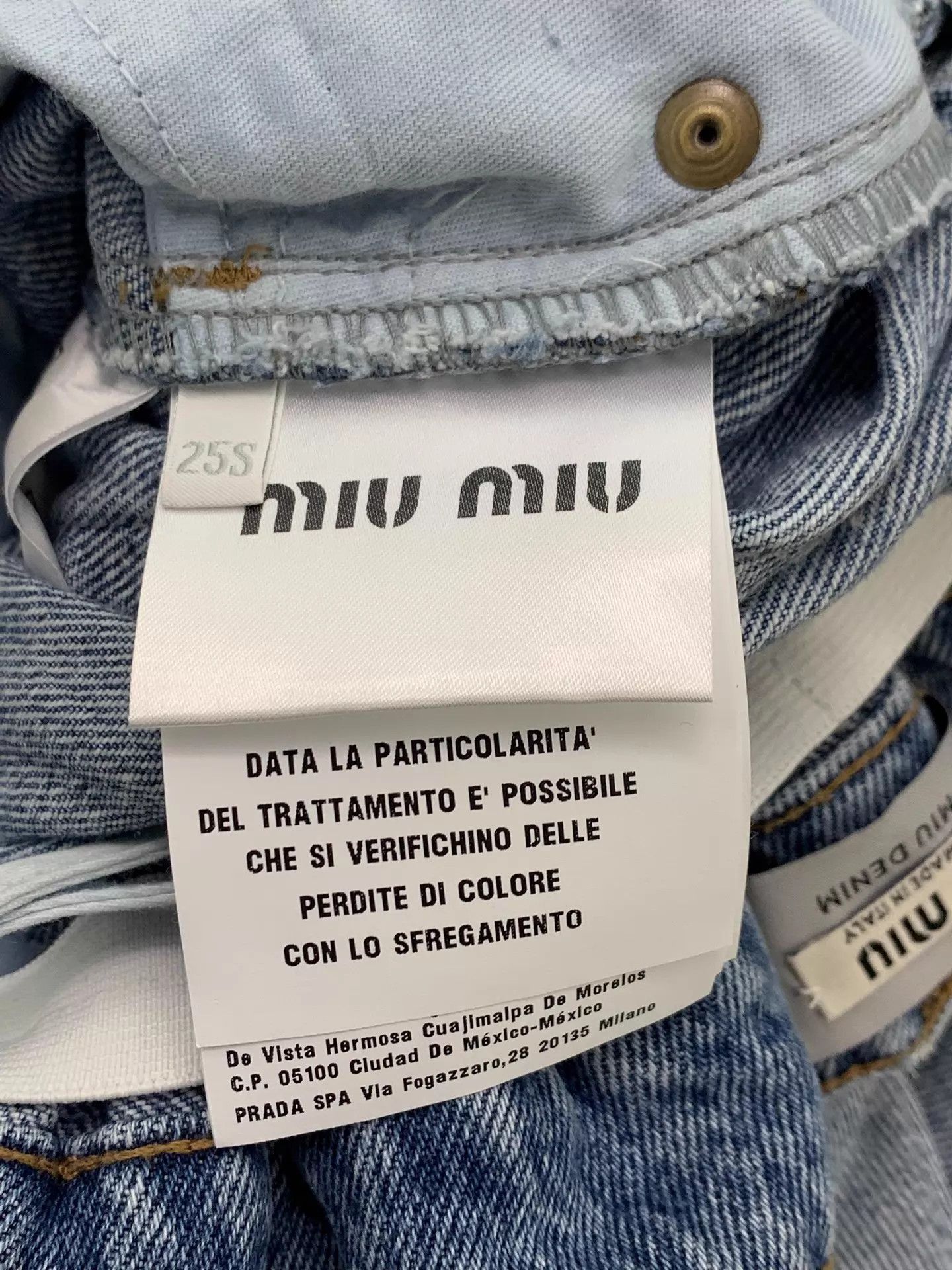 Miu Miu MIU MIU Bubble Denim Wide-Leg Jeans 25 Elastic Waist New Size 25" / US 0 / IT 36 - 5 Thumbnail