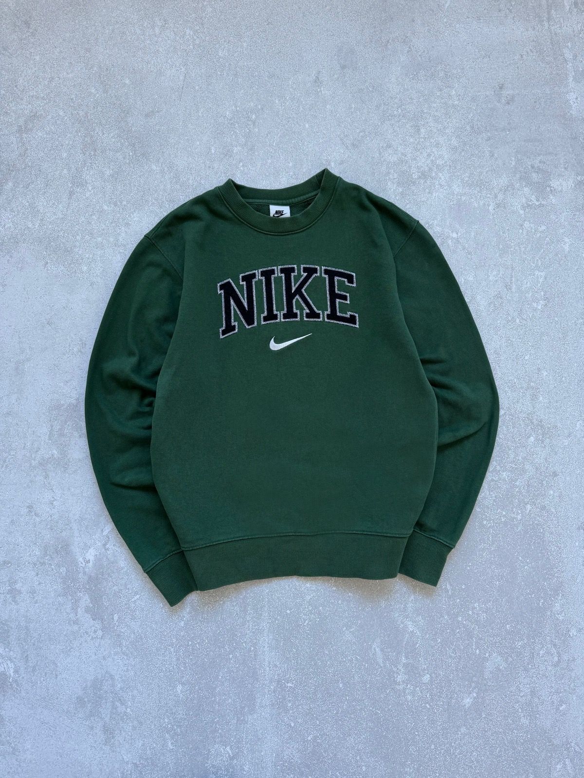 Pre-owned Nike X Vintage Nike Green Sweatshirt Big Logo Vintage Style