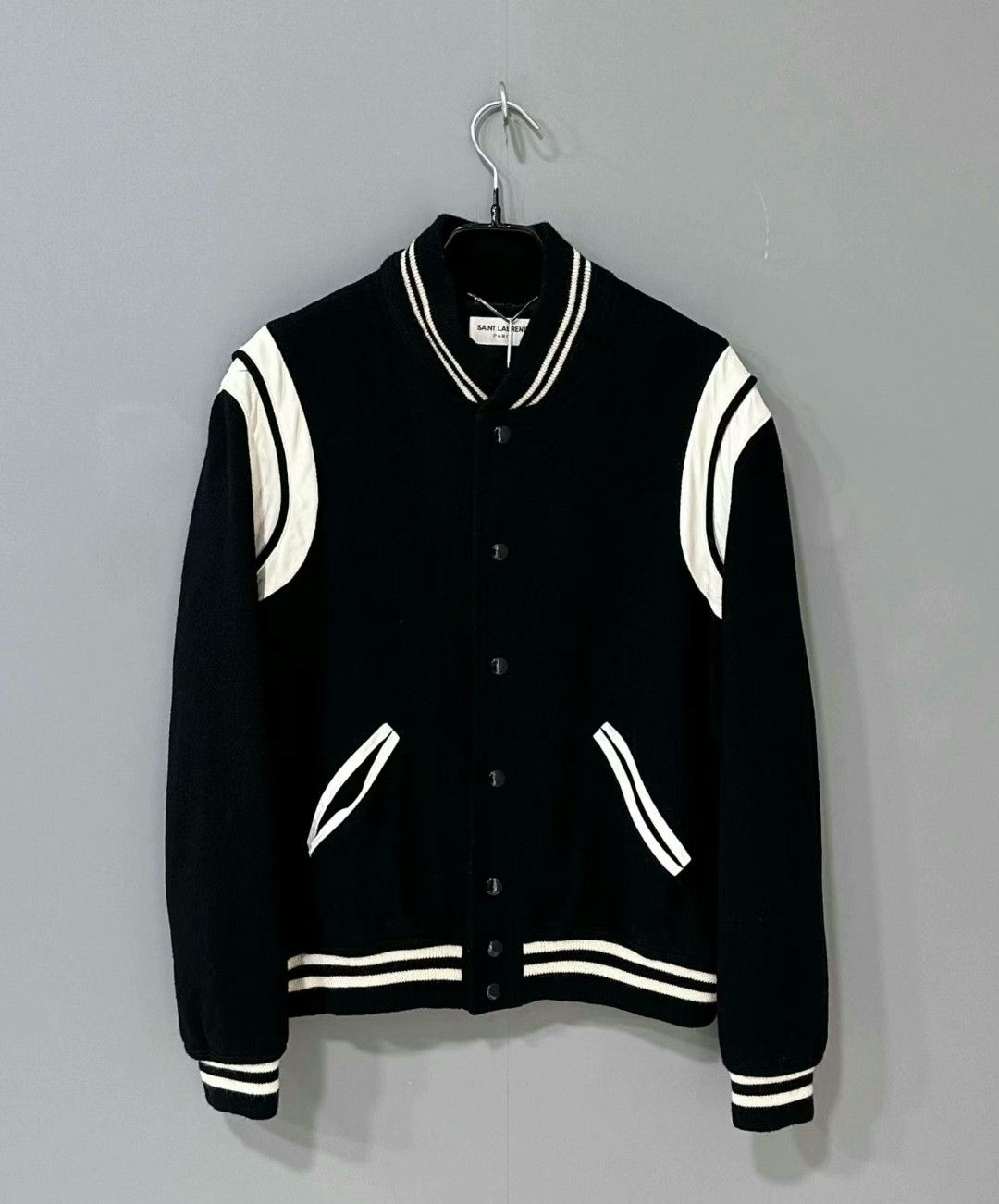 Saint Laurent Paris black and white classic baseball jacket Size US L / EU 52-54 / 3 - 1 Thumbnail
